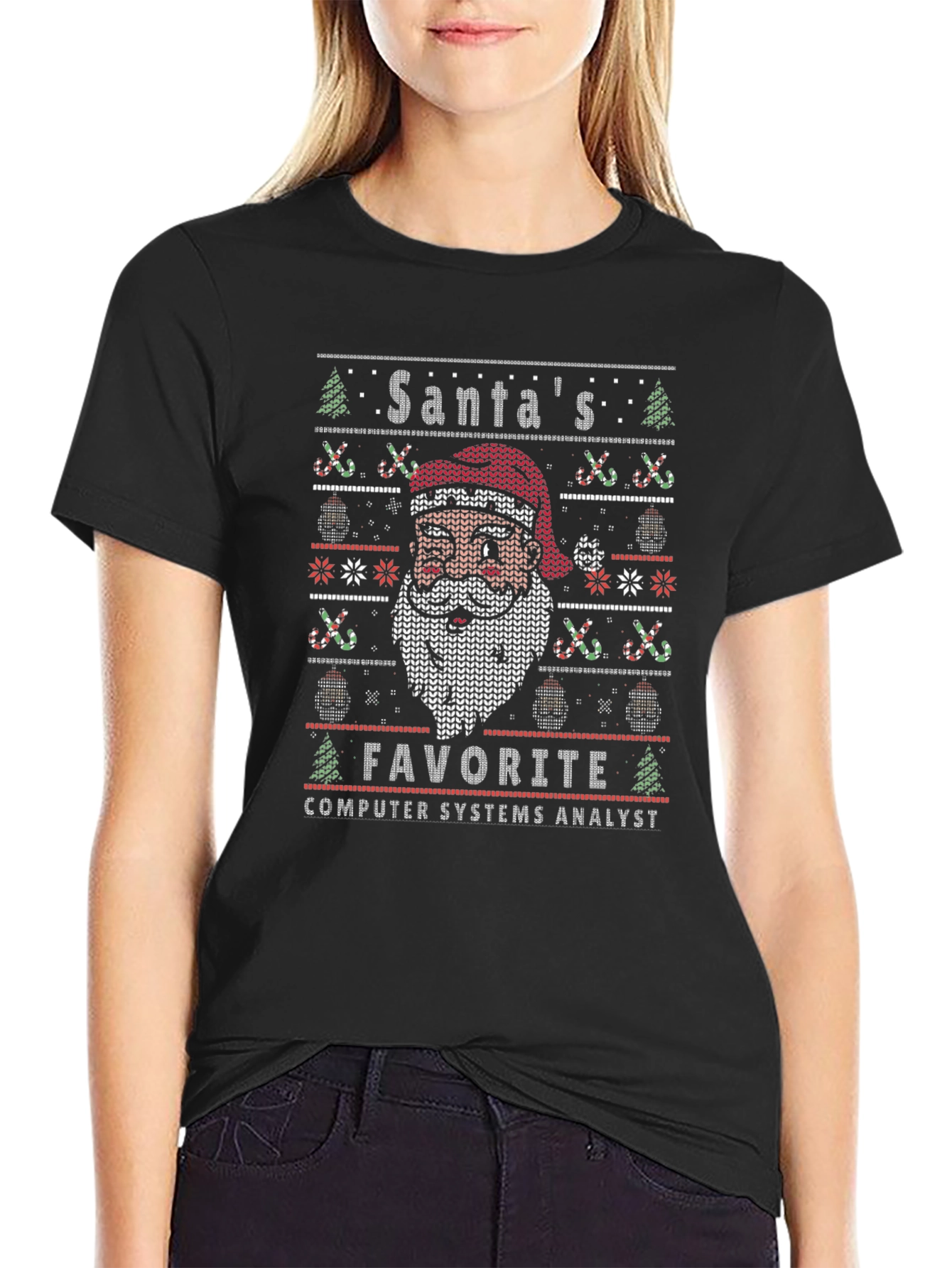 Santas Favorite Computer Systems Analyst Ugly Sweater T-Shirt