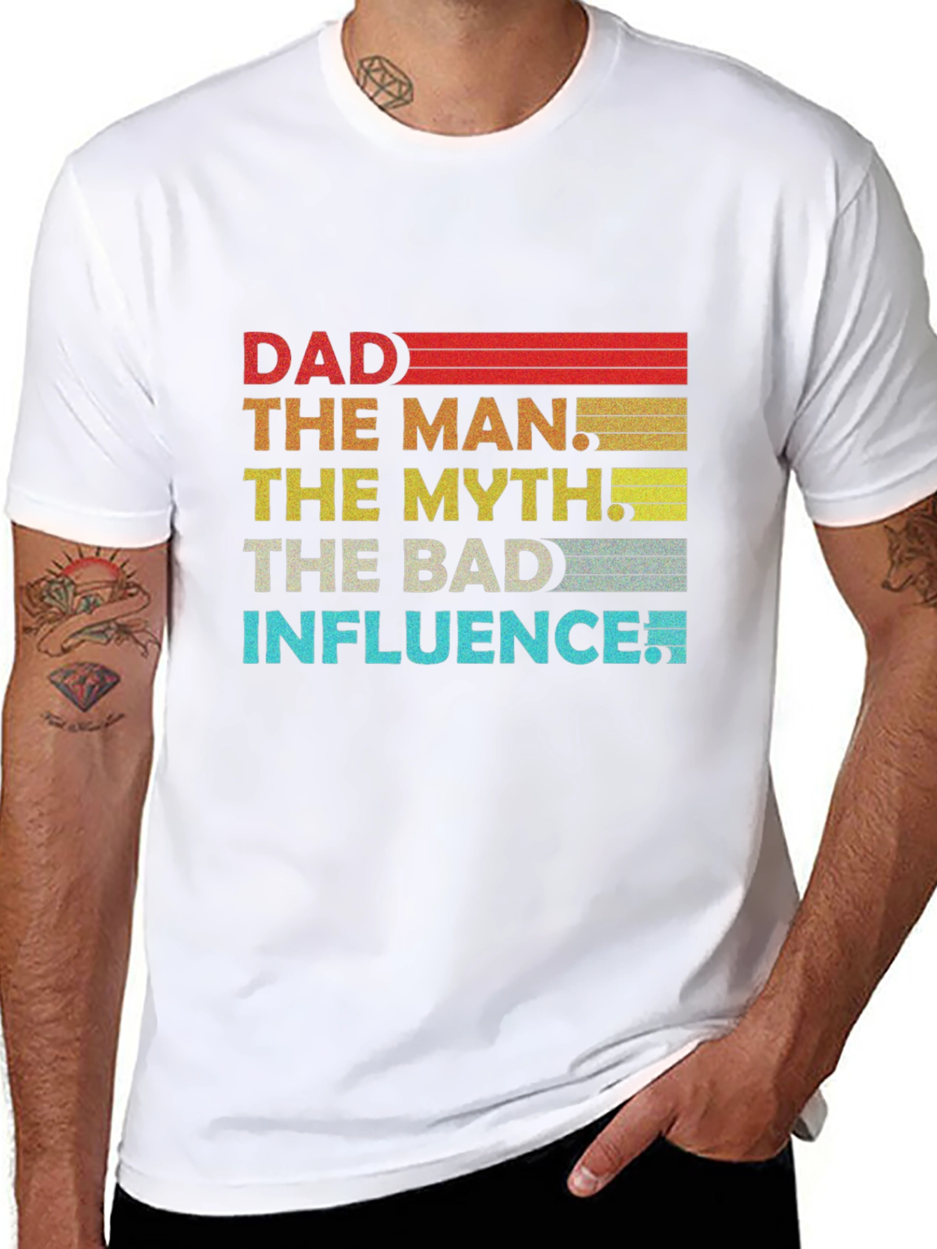 Dad The Man The Myth The Bad Influence Graphic T-Shirt