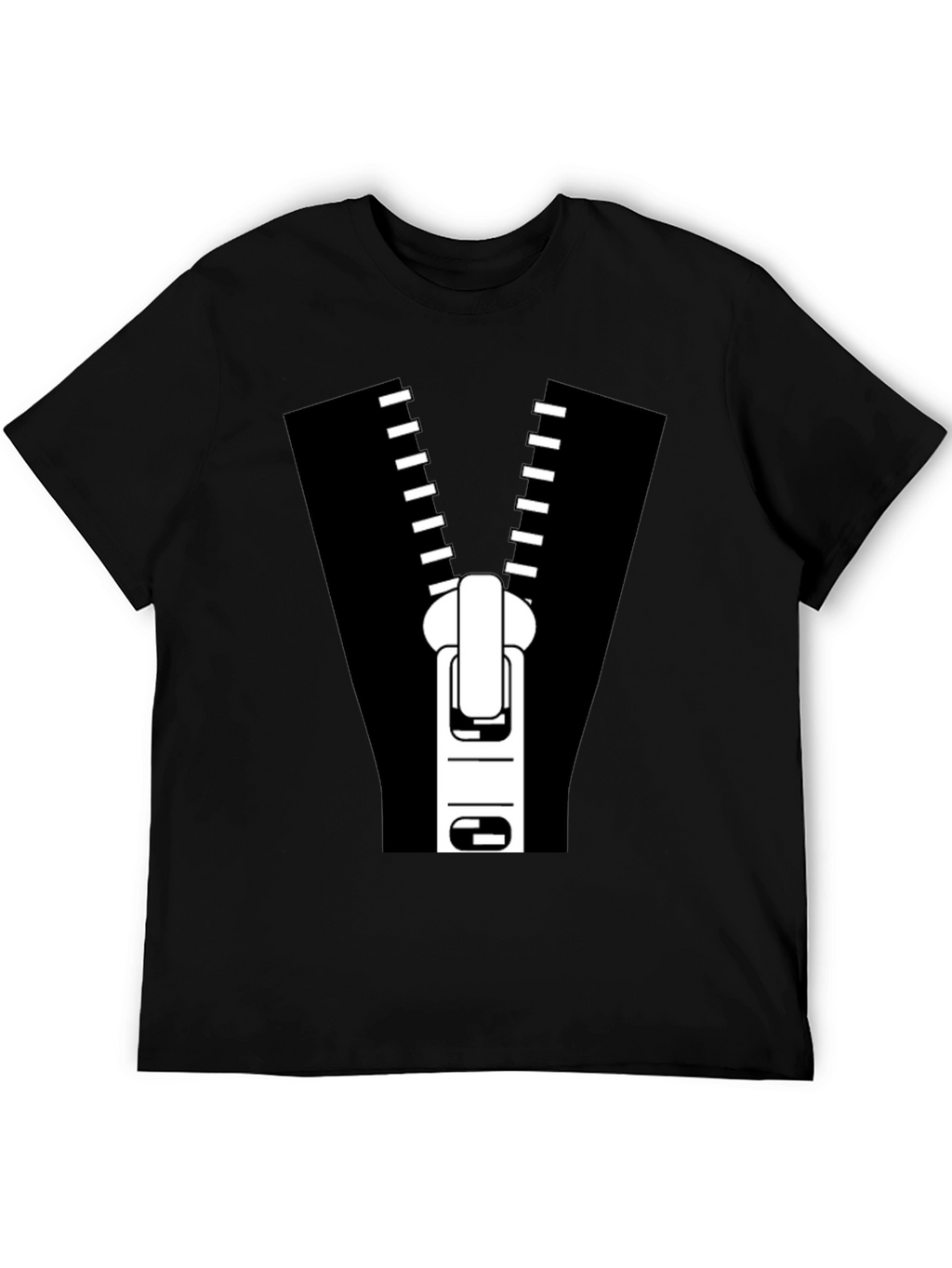 Zipper Graphic Tee - Novelty T-Shirt