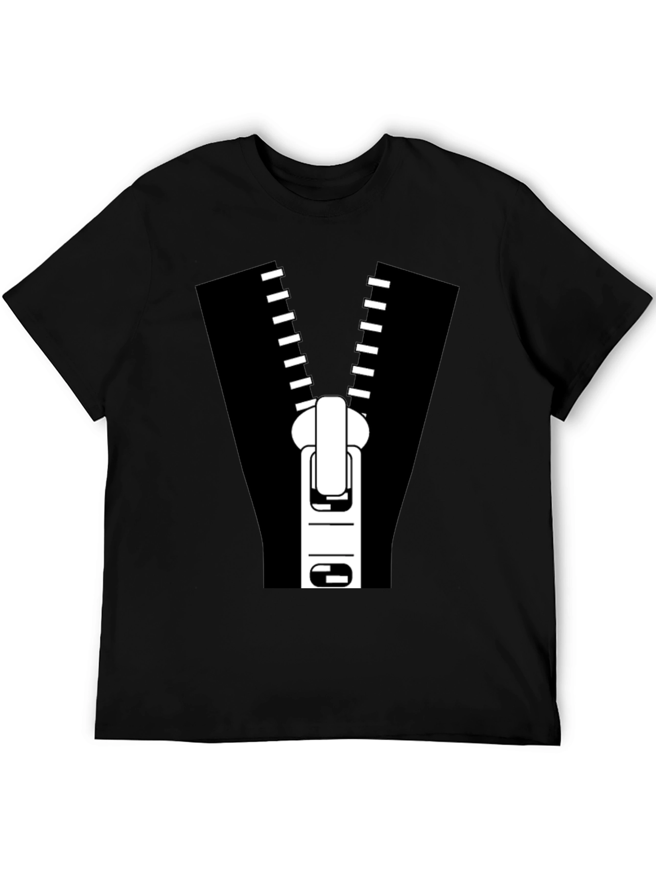Zipper Graphic Tee - Novelty T-Shirt