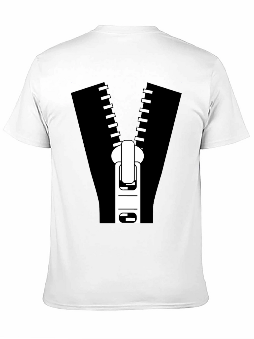 Zipper Graphic Tee - Novelty T-Shirt