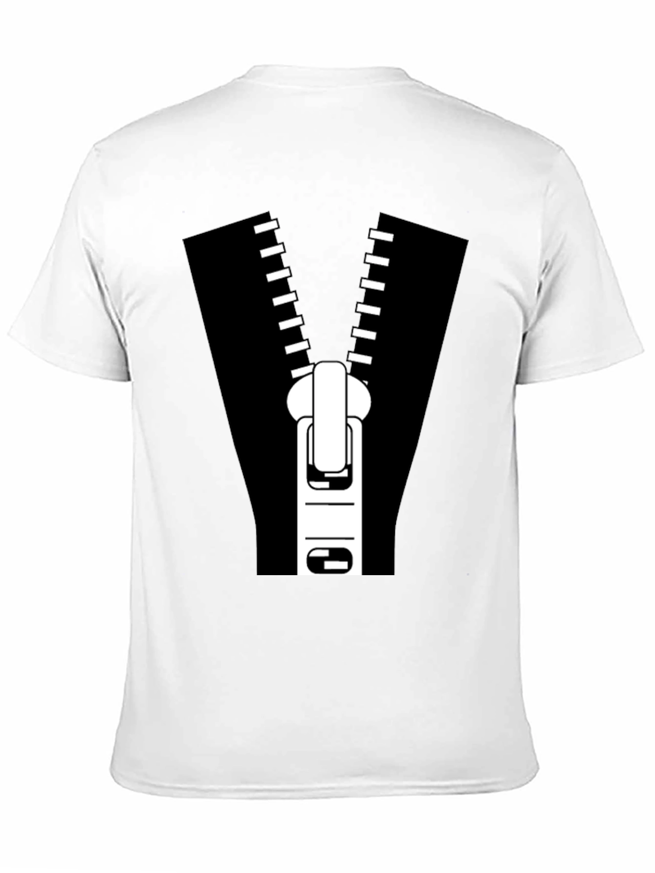 Zipper Graphic Tee - Novelty T-Shirt