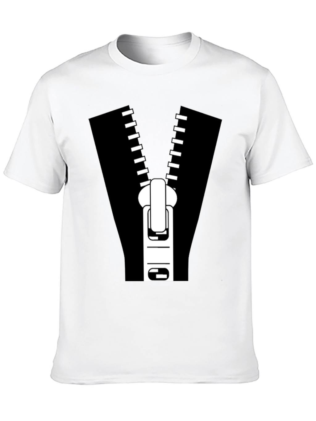 Zipper Graphic Tee - Novelty T-Shirt
