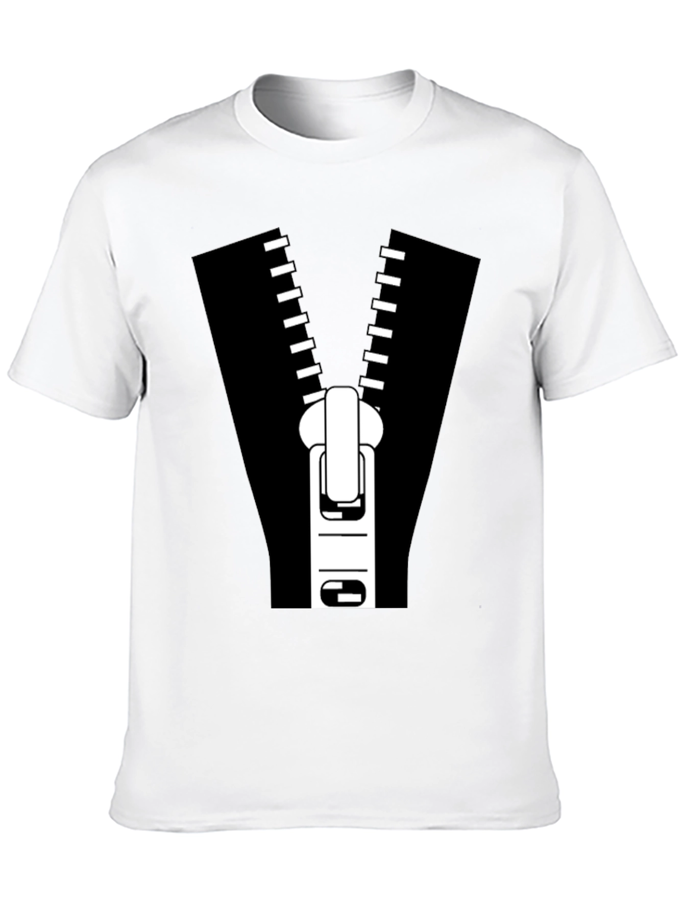 Zipper Graphic Tee - Novelty T-Shirt