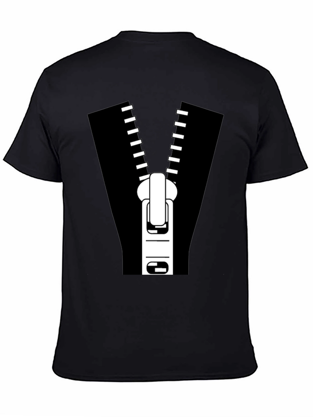 Zipper Graphic Tee - Novelty T-Shirt