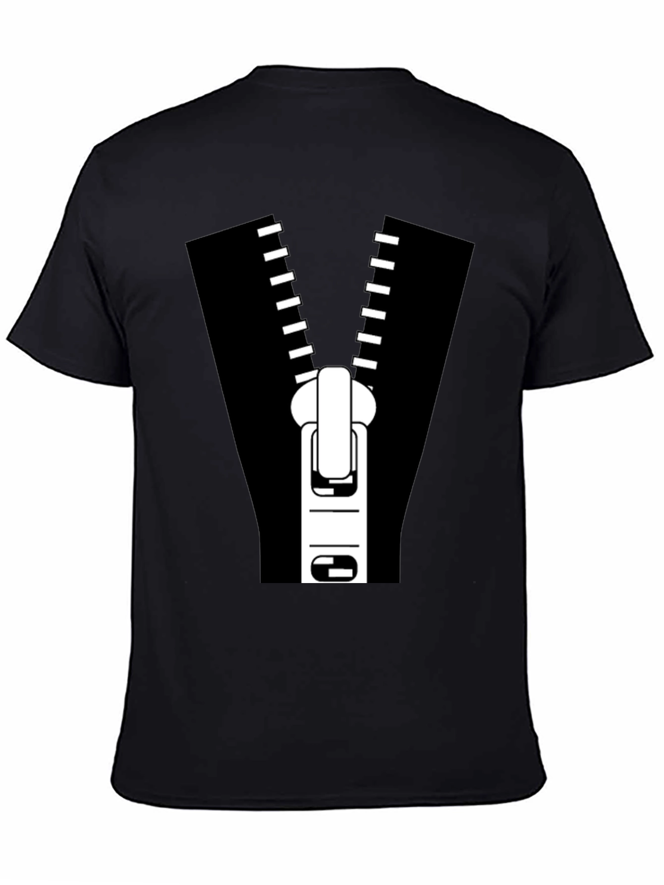 Zipper Graphic Tee - Novelty T-Shirt