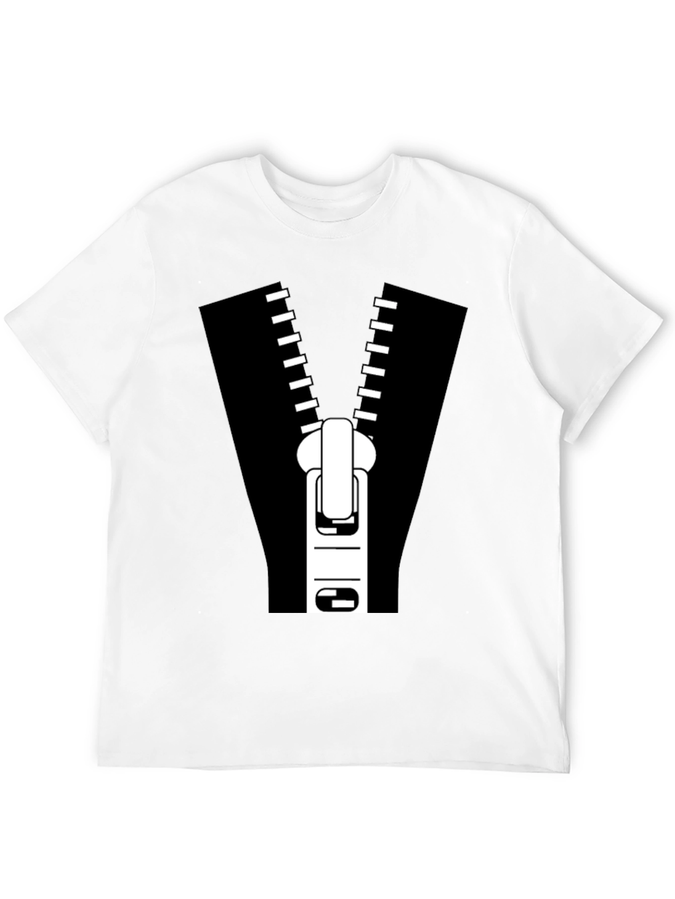 Zipper Graphic Tee - Novelty T-Shirt