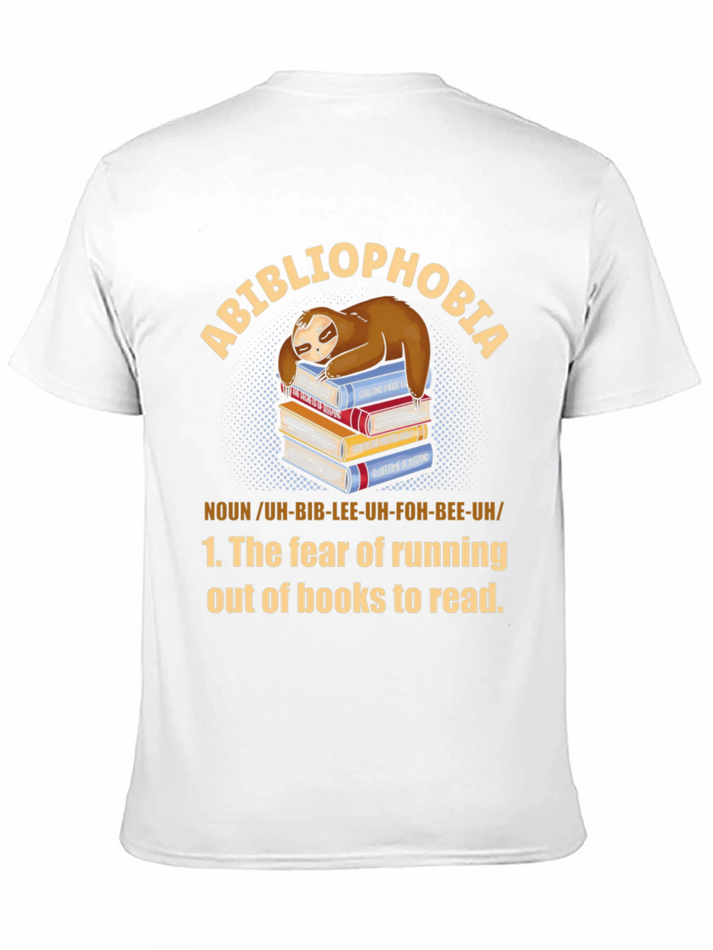 Abibliophobia Sloth Book Lover T-Shirt