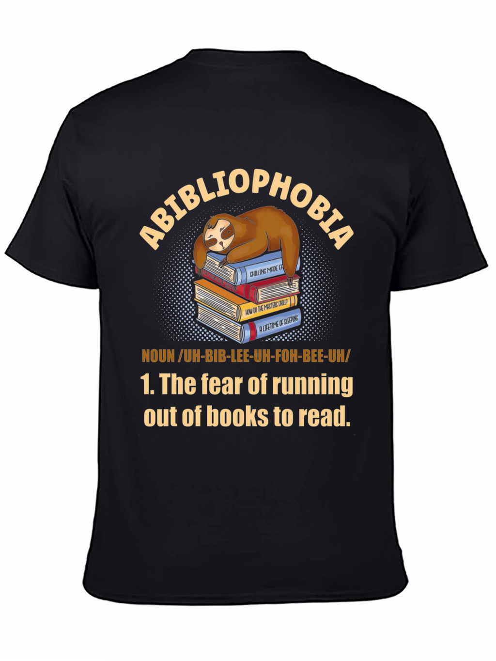 Abibliophobia Sloth Book Lover T-Shirt