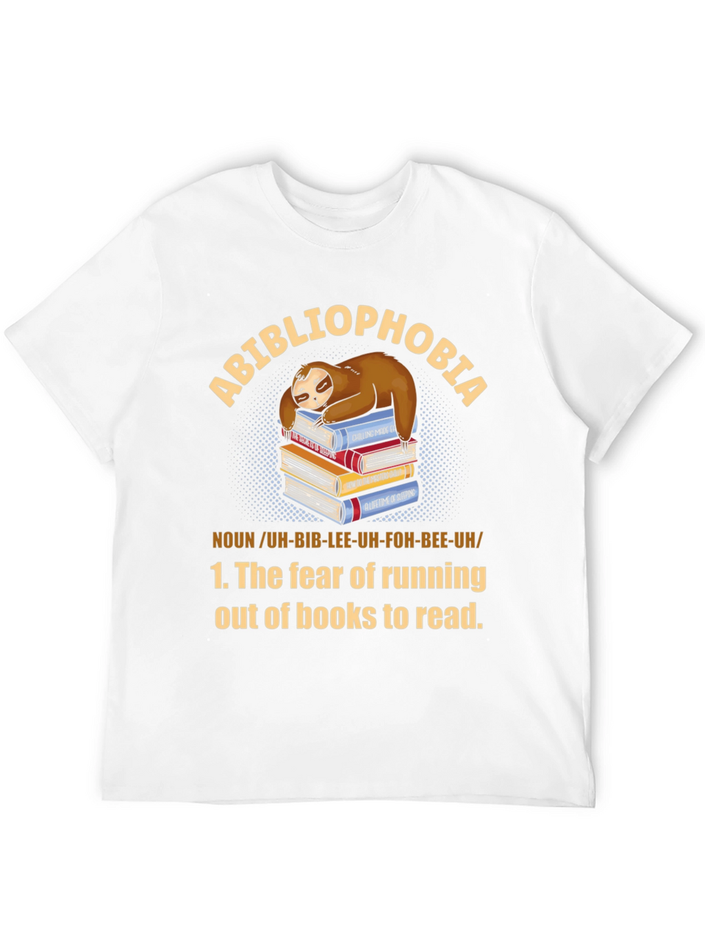 Abibliophobia Sloth Book Lover T-Shirt