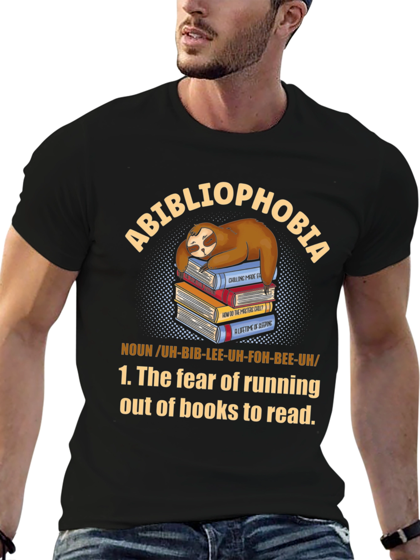 Abibliophobia Sloth Book Lover T-Shirt