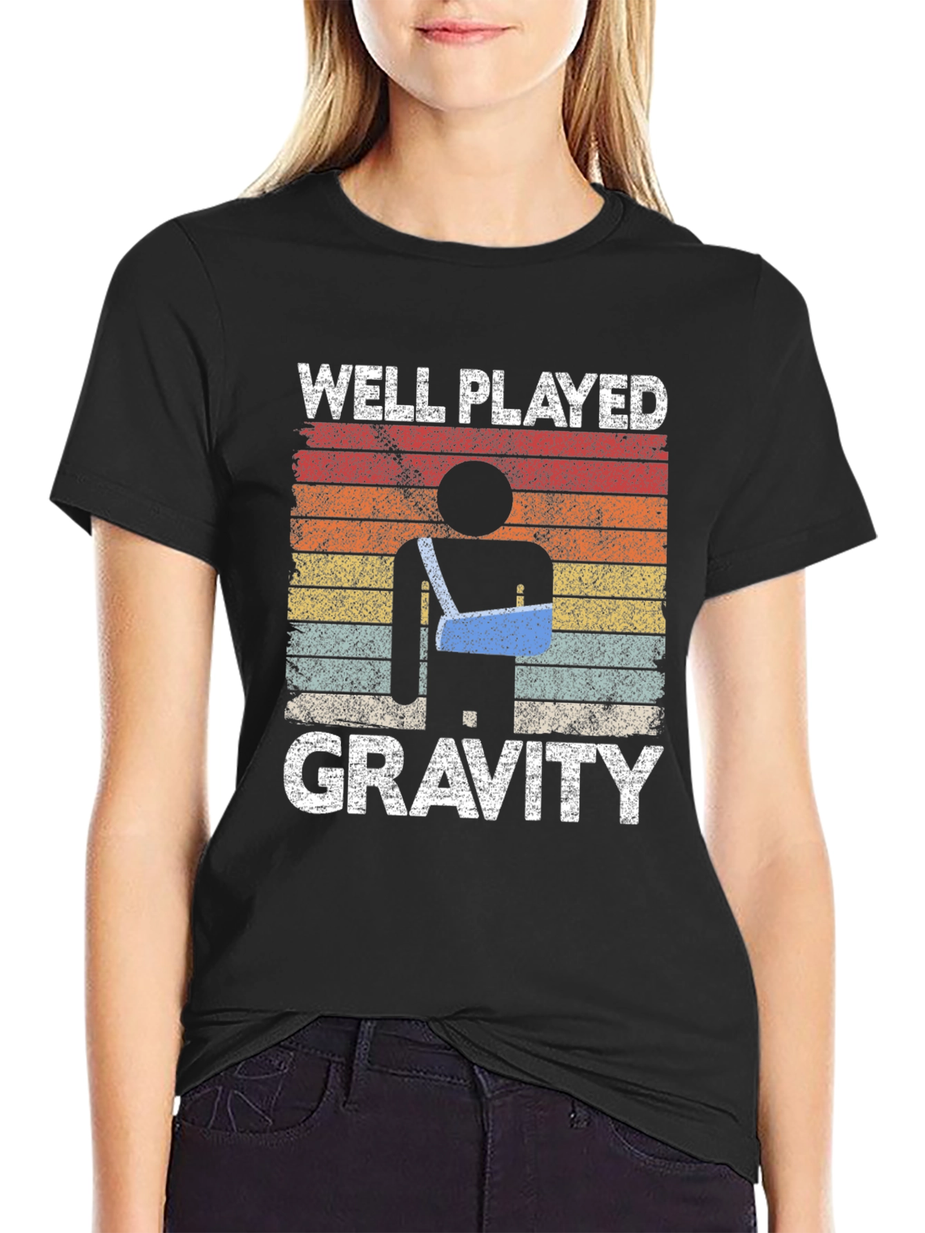 Well Played Gravity Broken Arm T-Shirt
