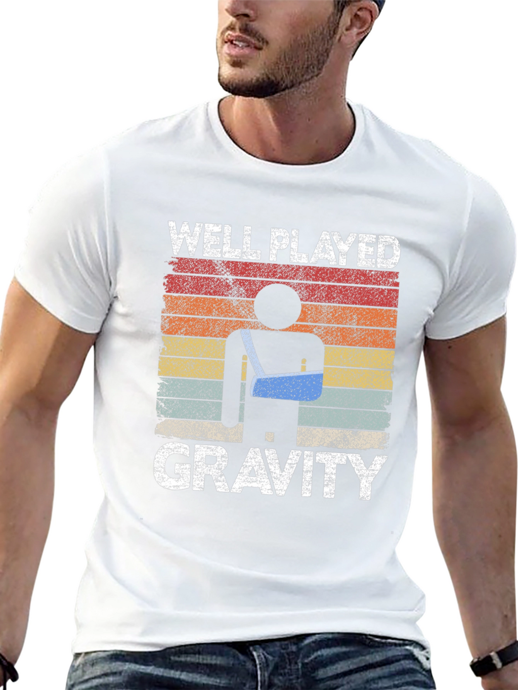 Well Played Gravity Broken Arm T-Shirt