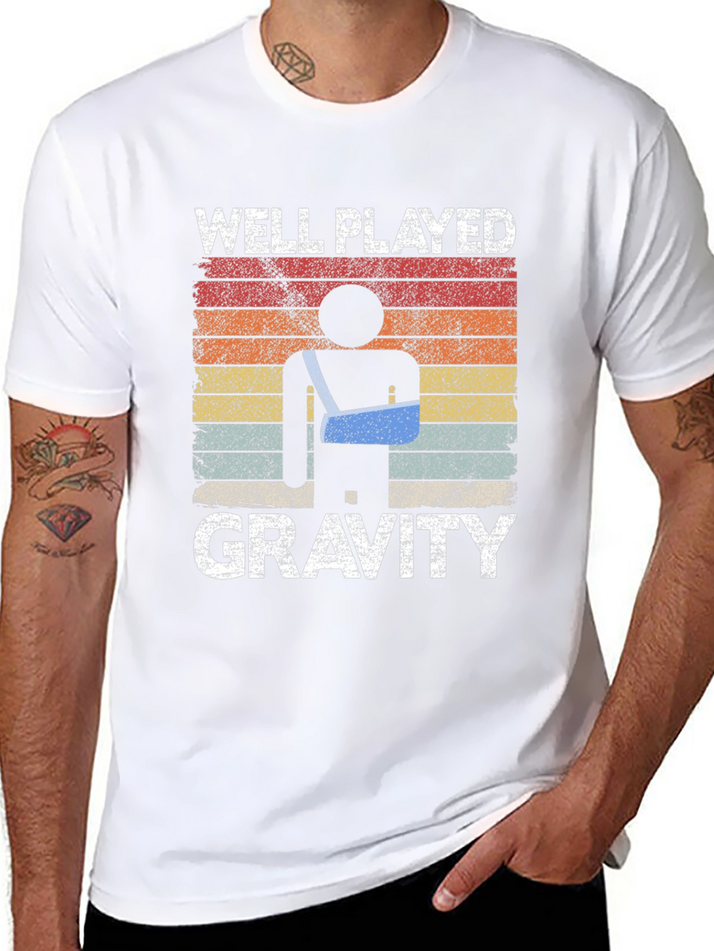 Well Played Gravity Broken Arm T-Shirt