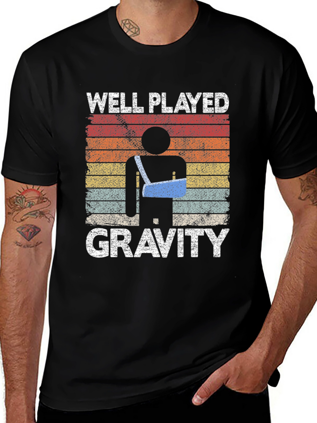 Well Played Gravity Broken Arm T-Shirt
