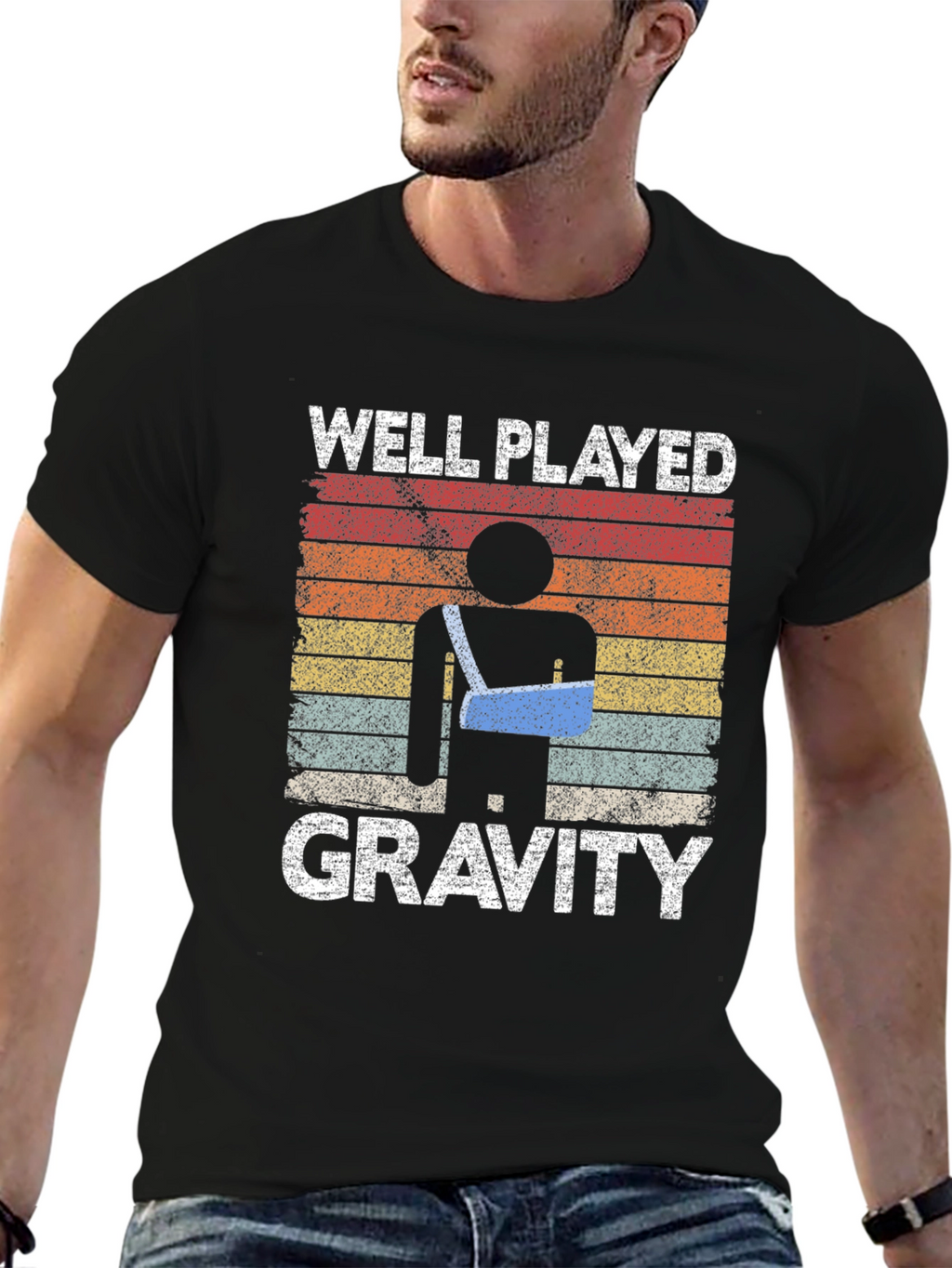 Well Played Gravity Broken Arm T-Shirt