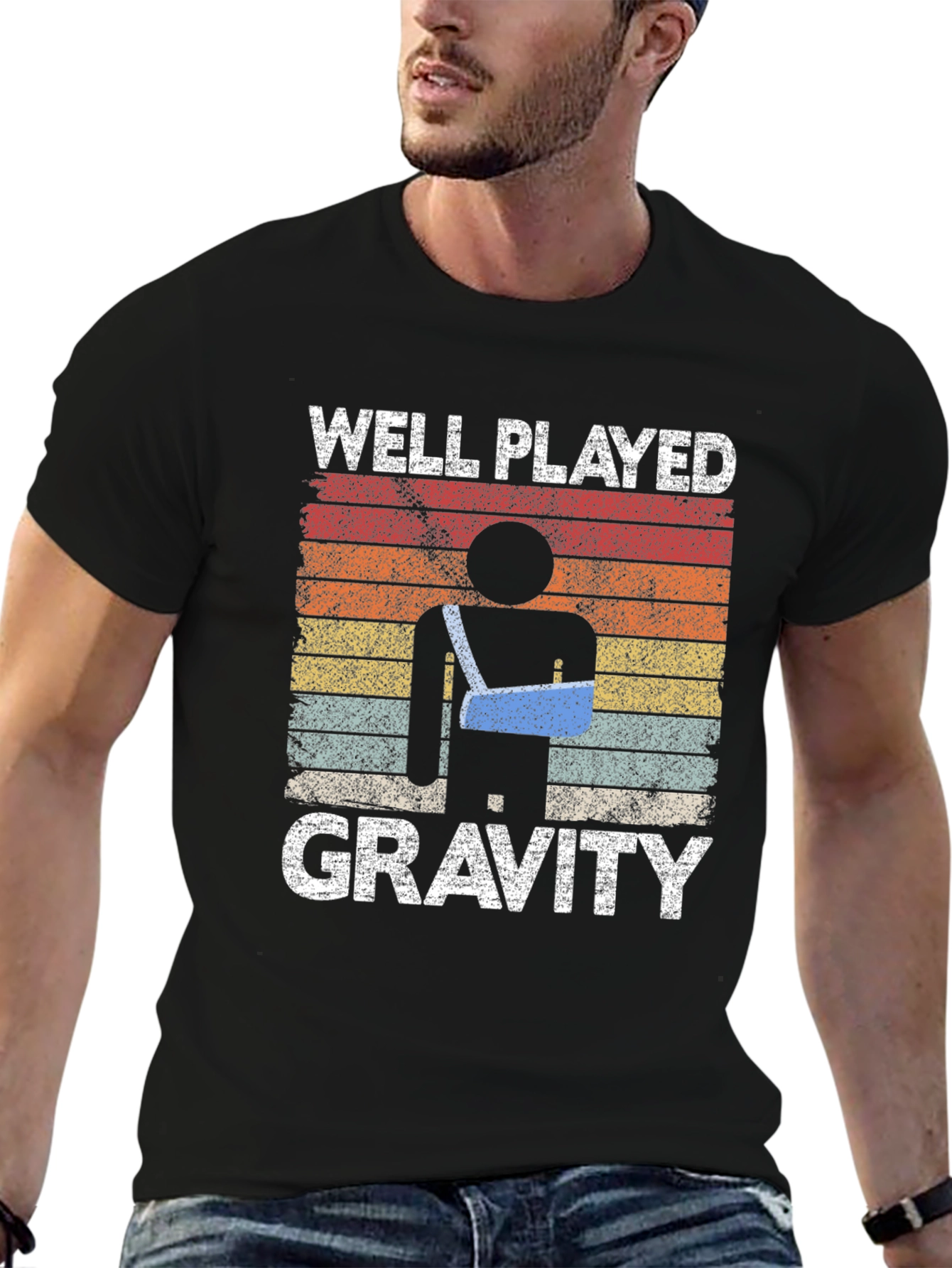 Well Played Gravity Broken Arm T-Shirt