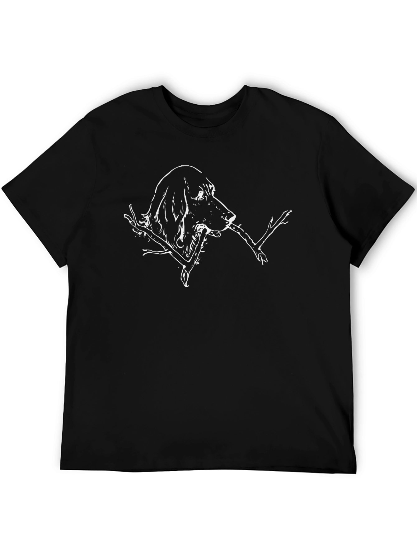 Dog with Stick Graphic T-Shirt