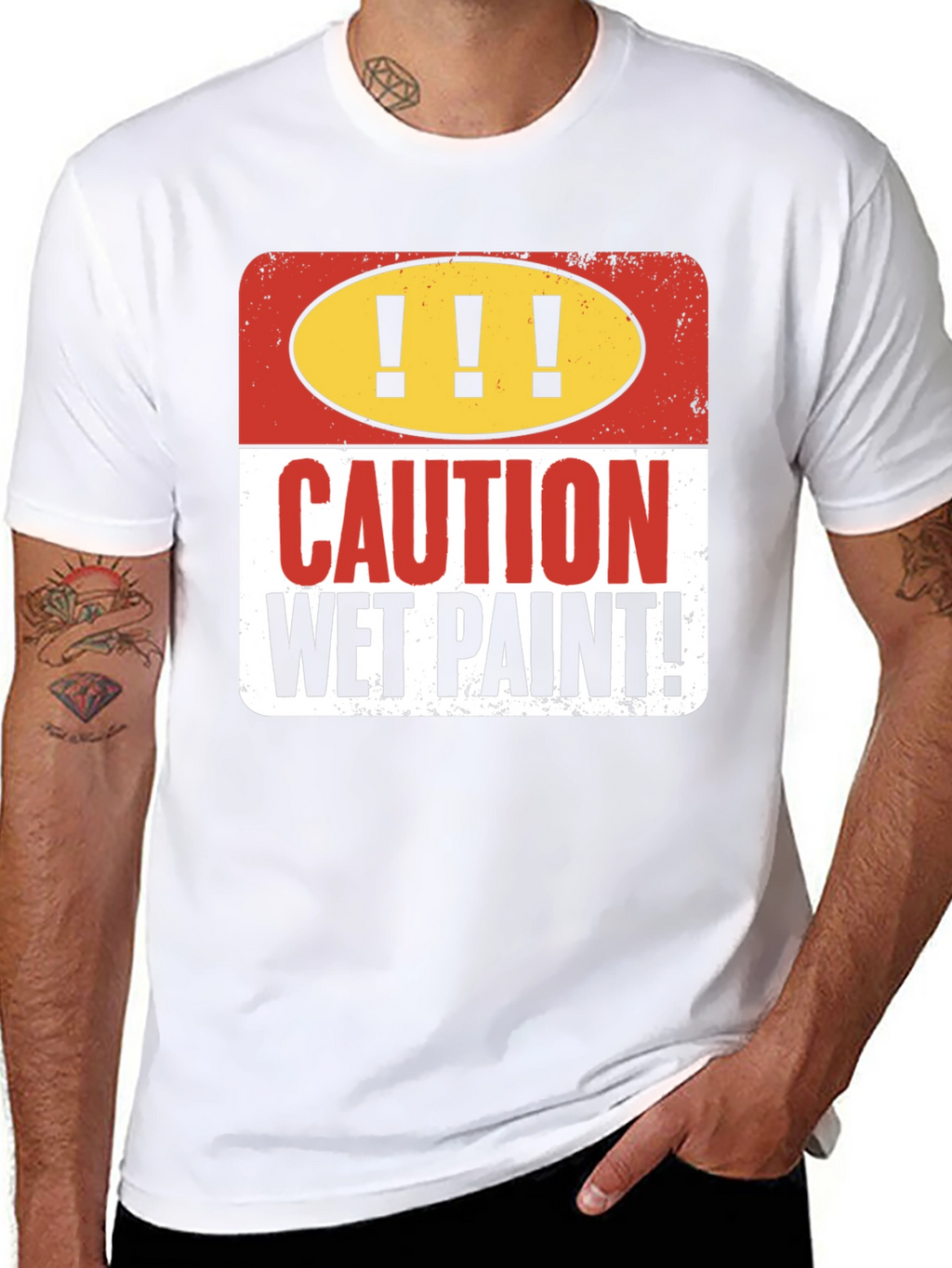Caution Wet Paint Graphic T-Shirt