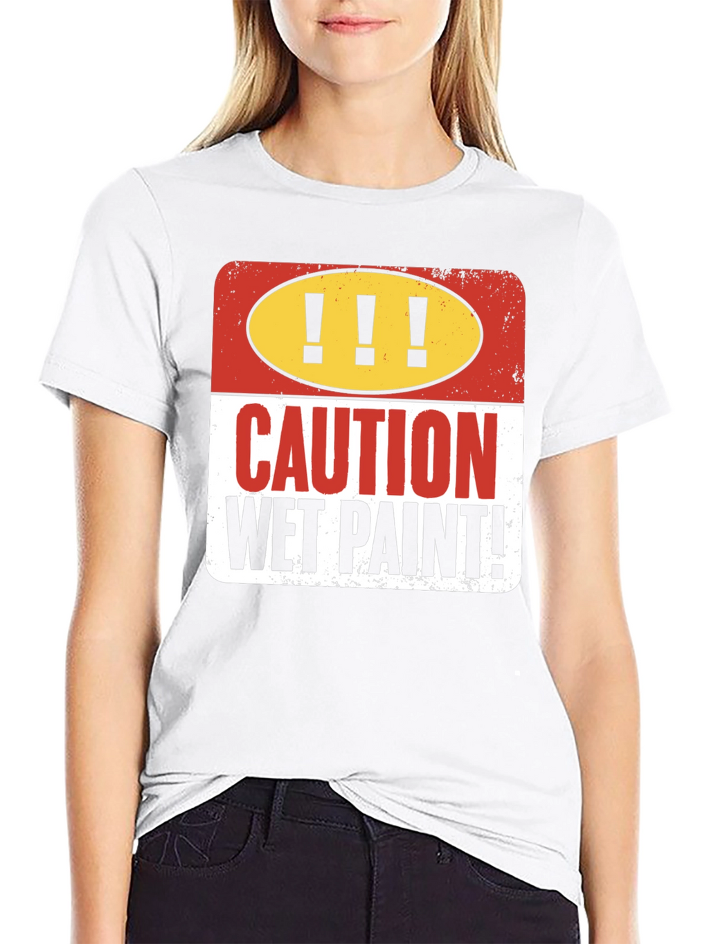 Caution Wet Paint Graphic T-Shirt