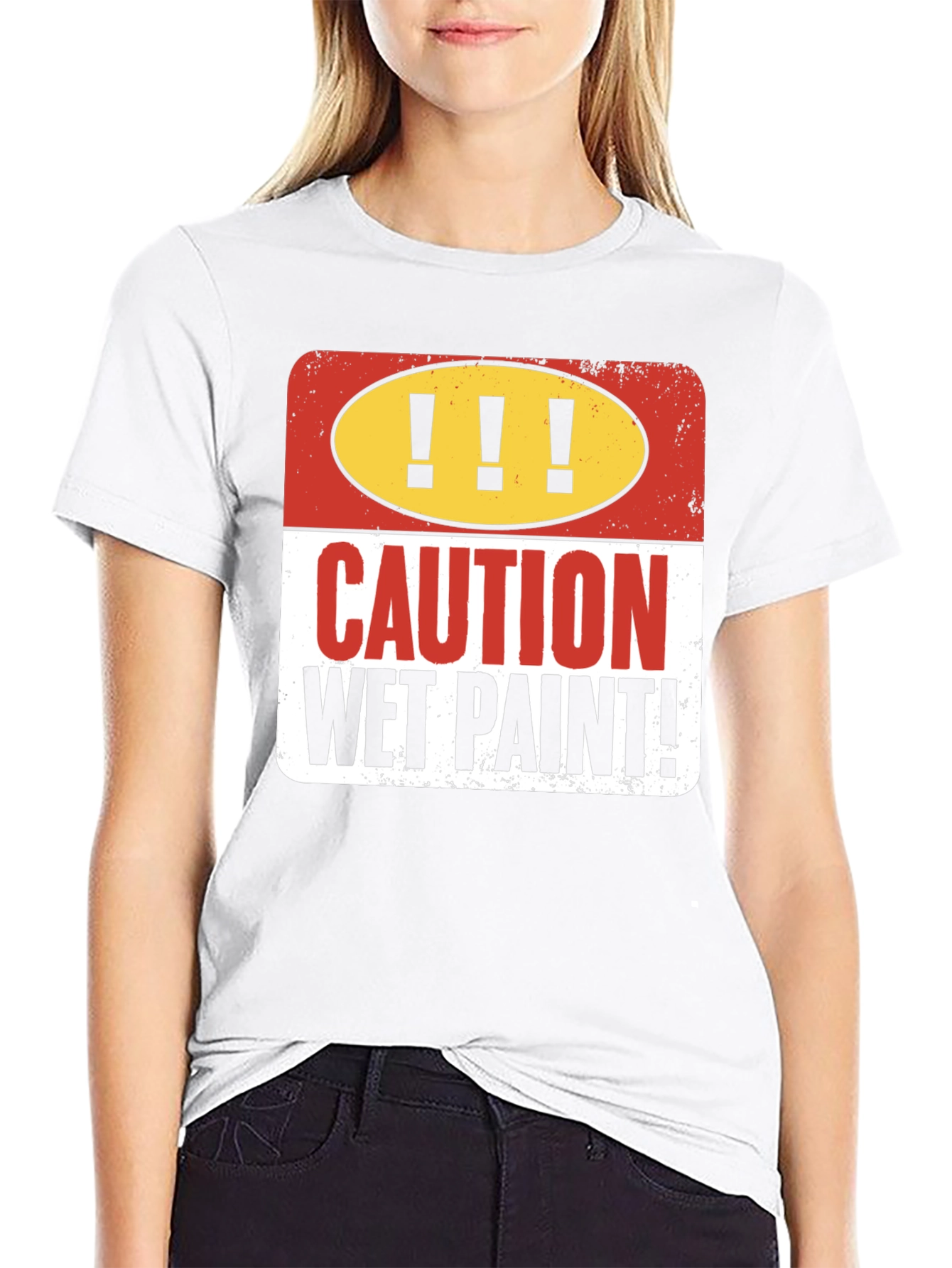 Caution Wet Paint Graphic T-Shirt