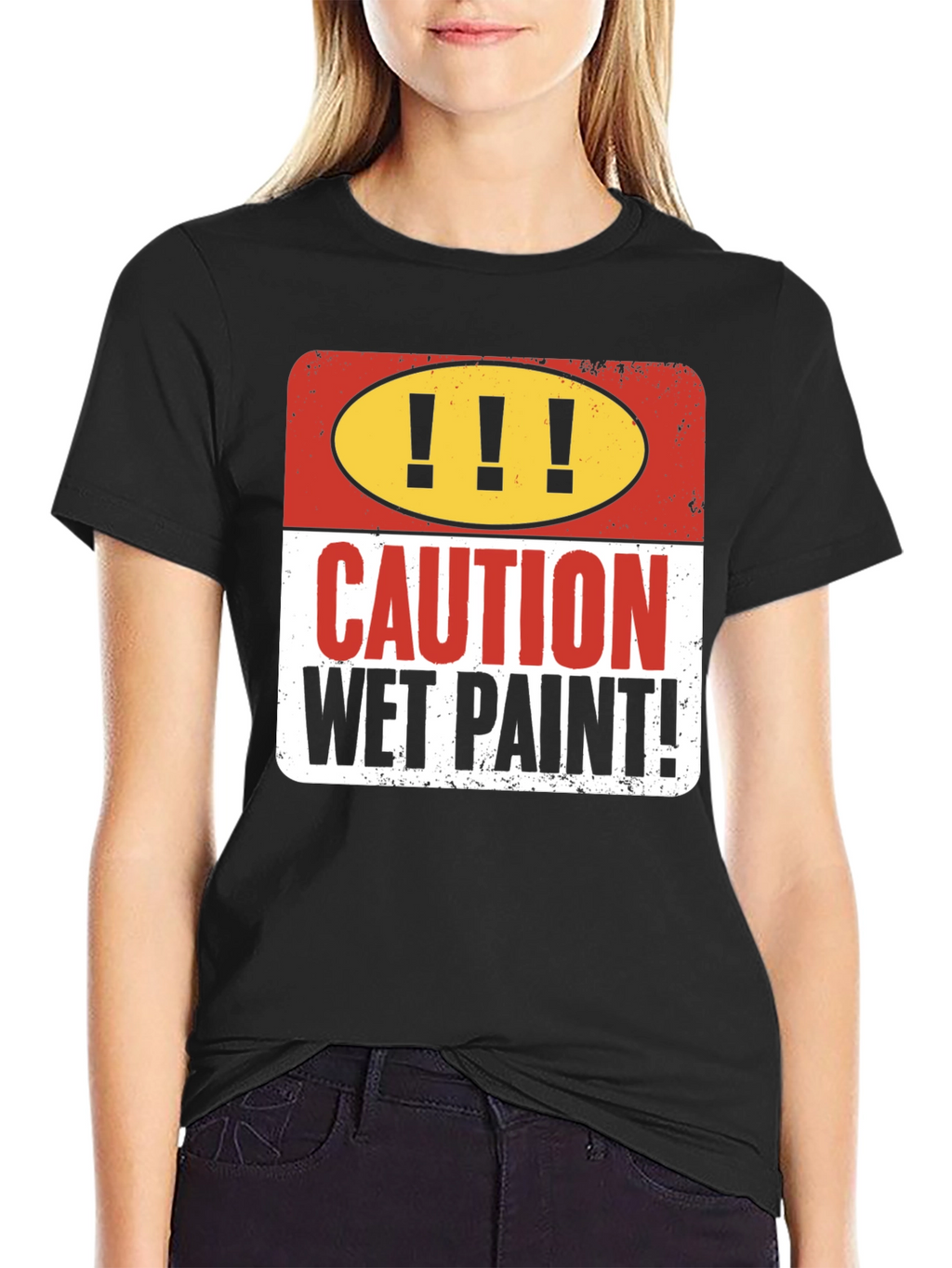 Caution Wet Paint Graphic T-Shirt