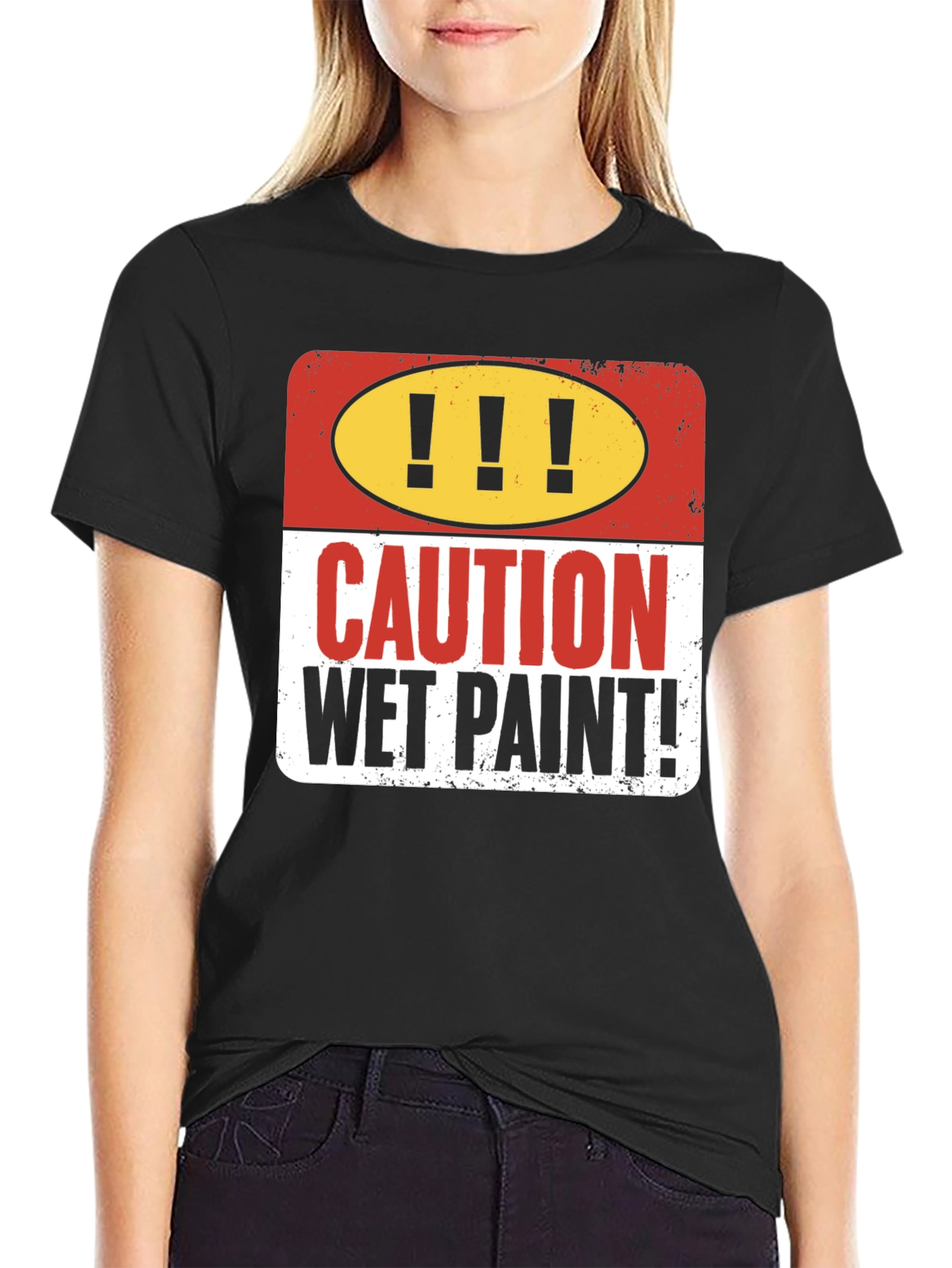 Caution Wet Paint Graphic T-Shirt