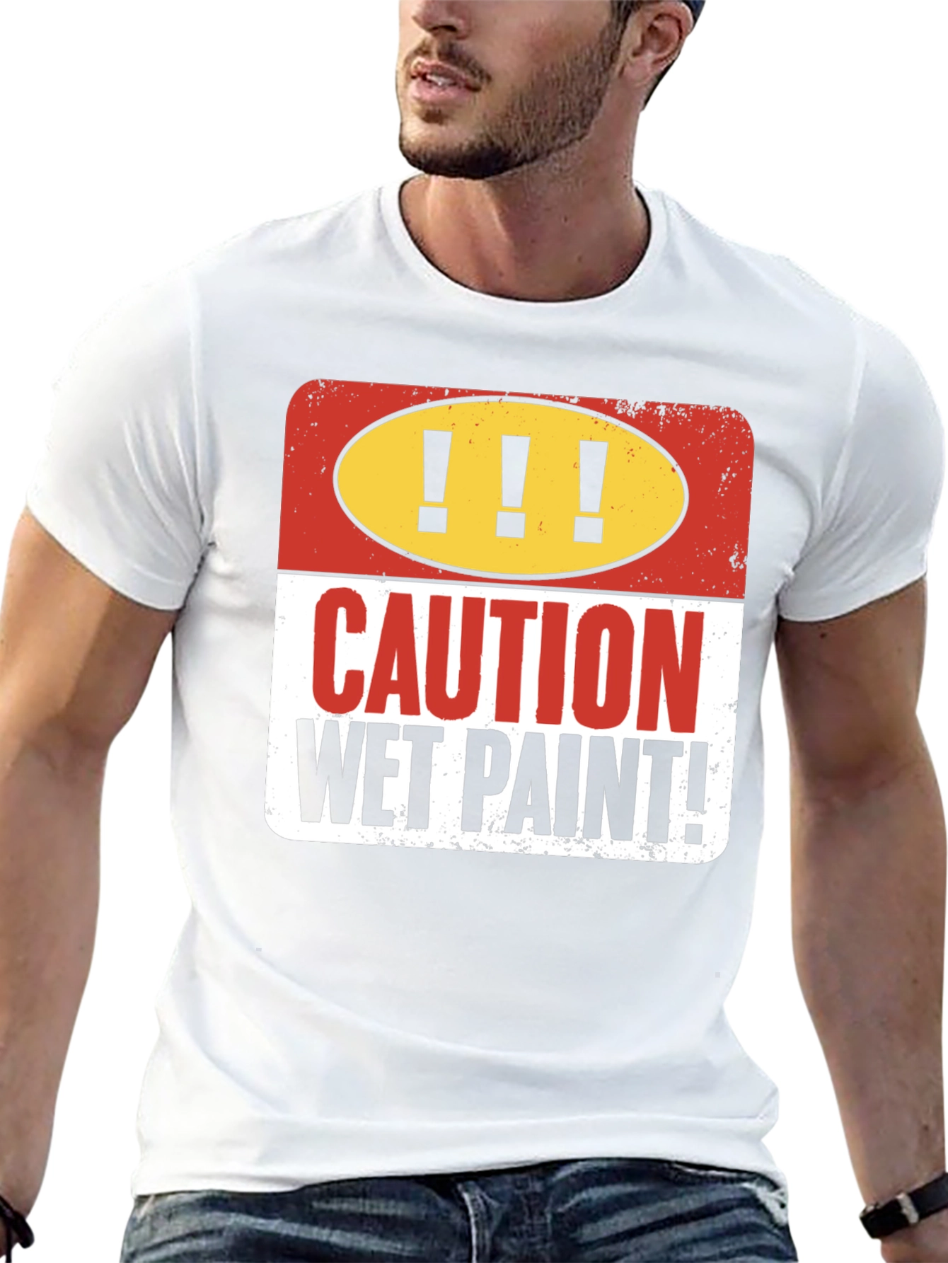 Caution Wet Paint Graphic T-Shirt