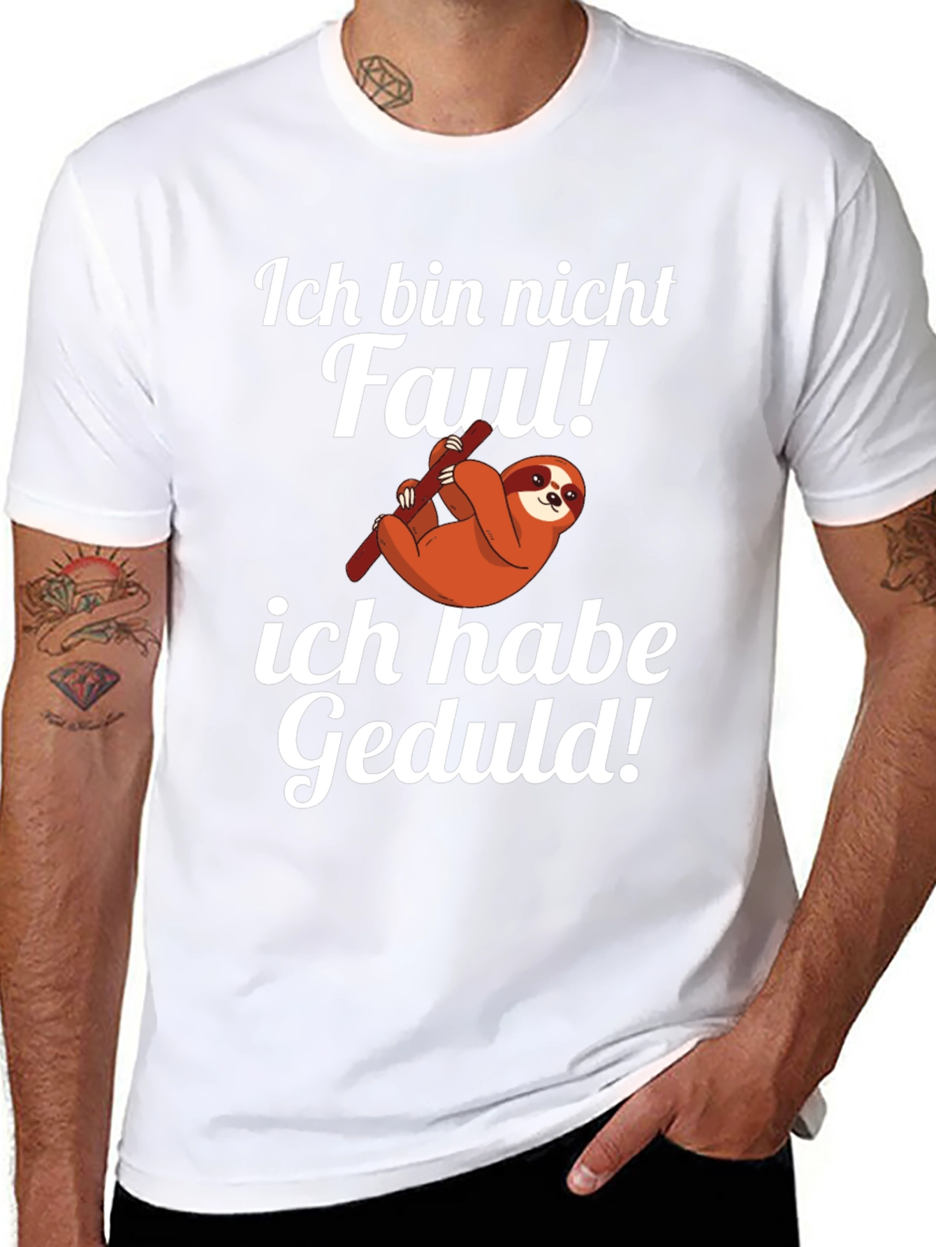 Funny Sloth T-Shirt - Ich Bin Nicht Faul Geduld