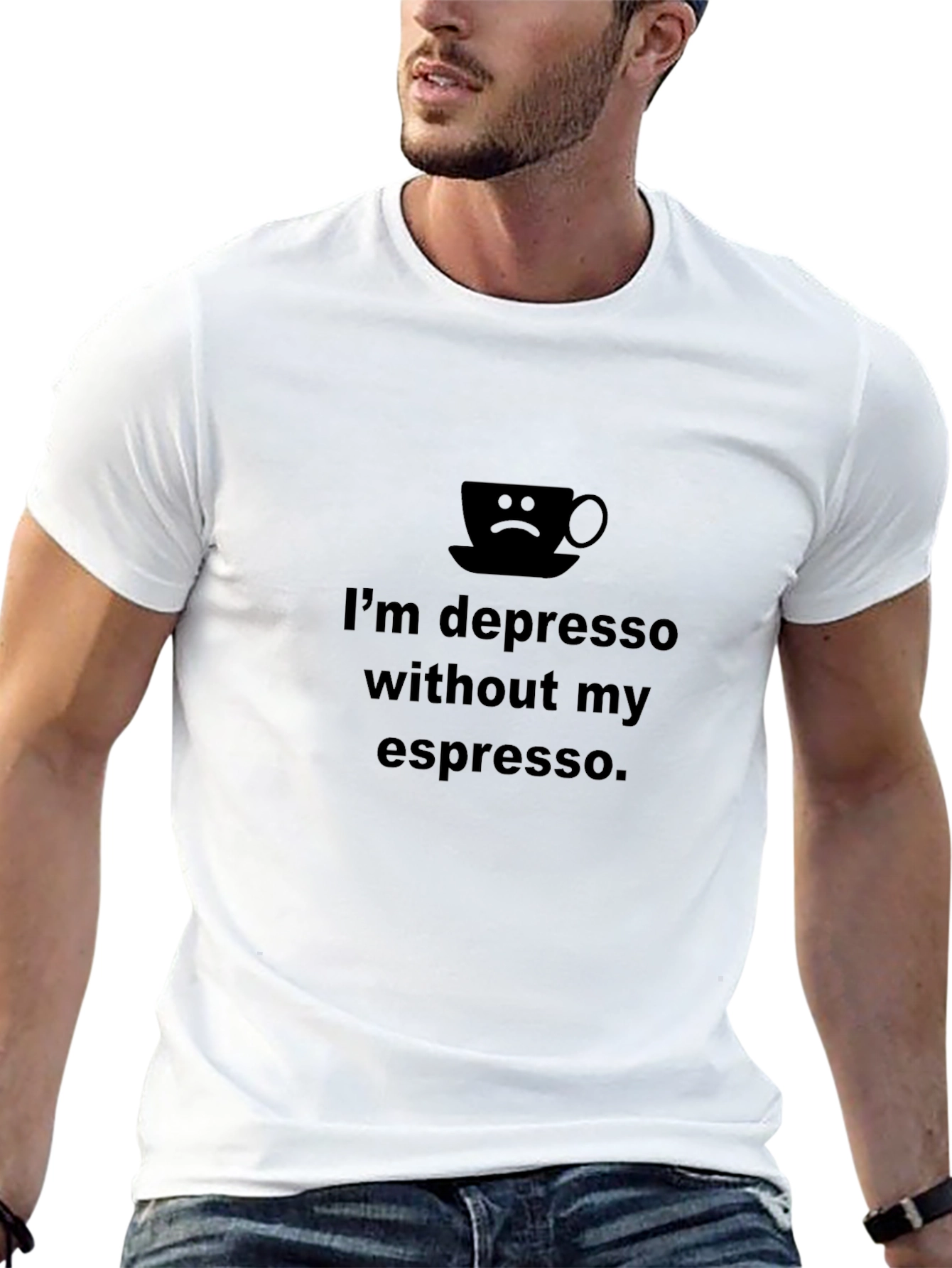 Depresso Without Espresso Graphic T-Shirt - Unisex Black Tee