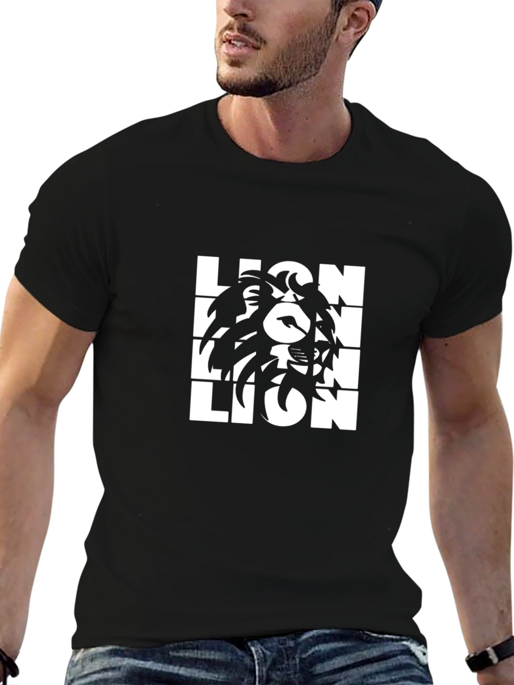 Lion Graphic Tee - Bold Black T-Shirt