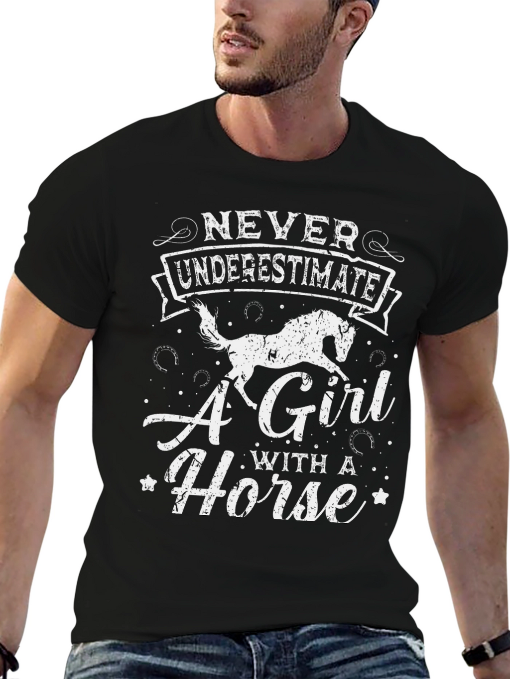 Never Underestimate A Girl With A Horse T-Shirt