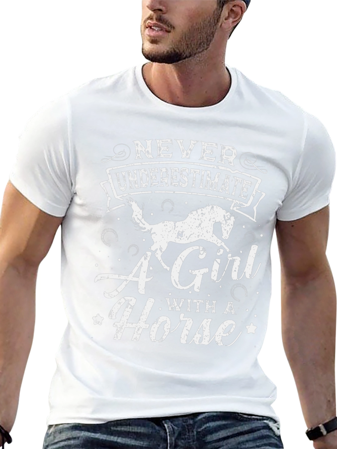 Never Underestimate A Girl With A Horse T-Shirt