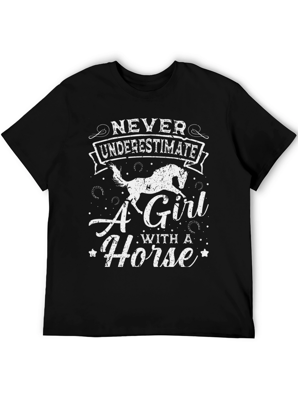 Never Underestimate A Girl With A Horse T-Shirt