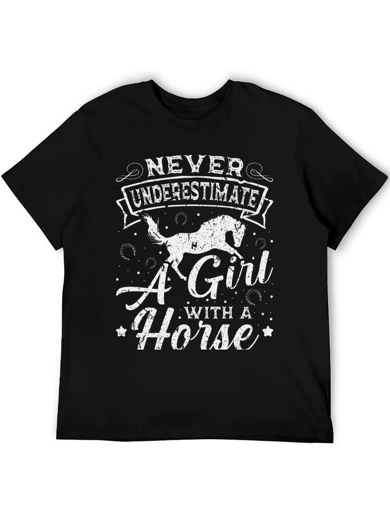 Never Underestimate A Girl With A Horse T-Shirt