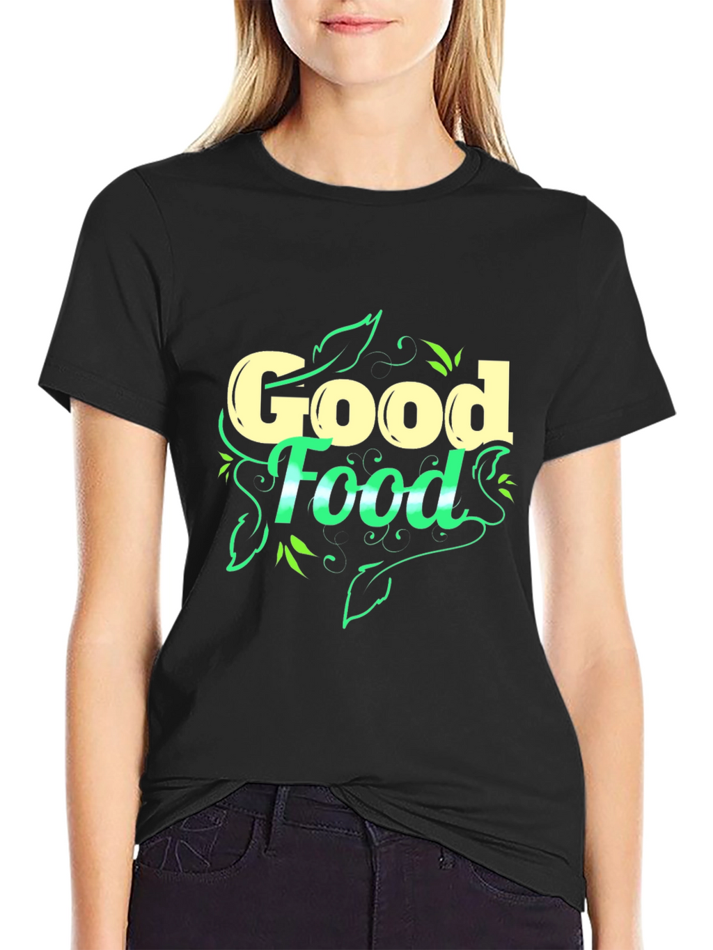 Good Food Graphic Black T-Shirt