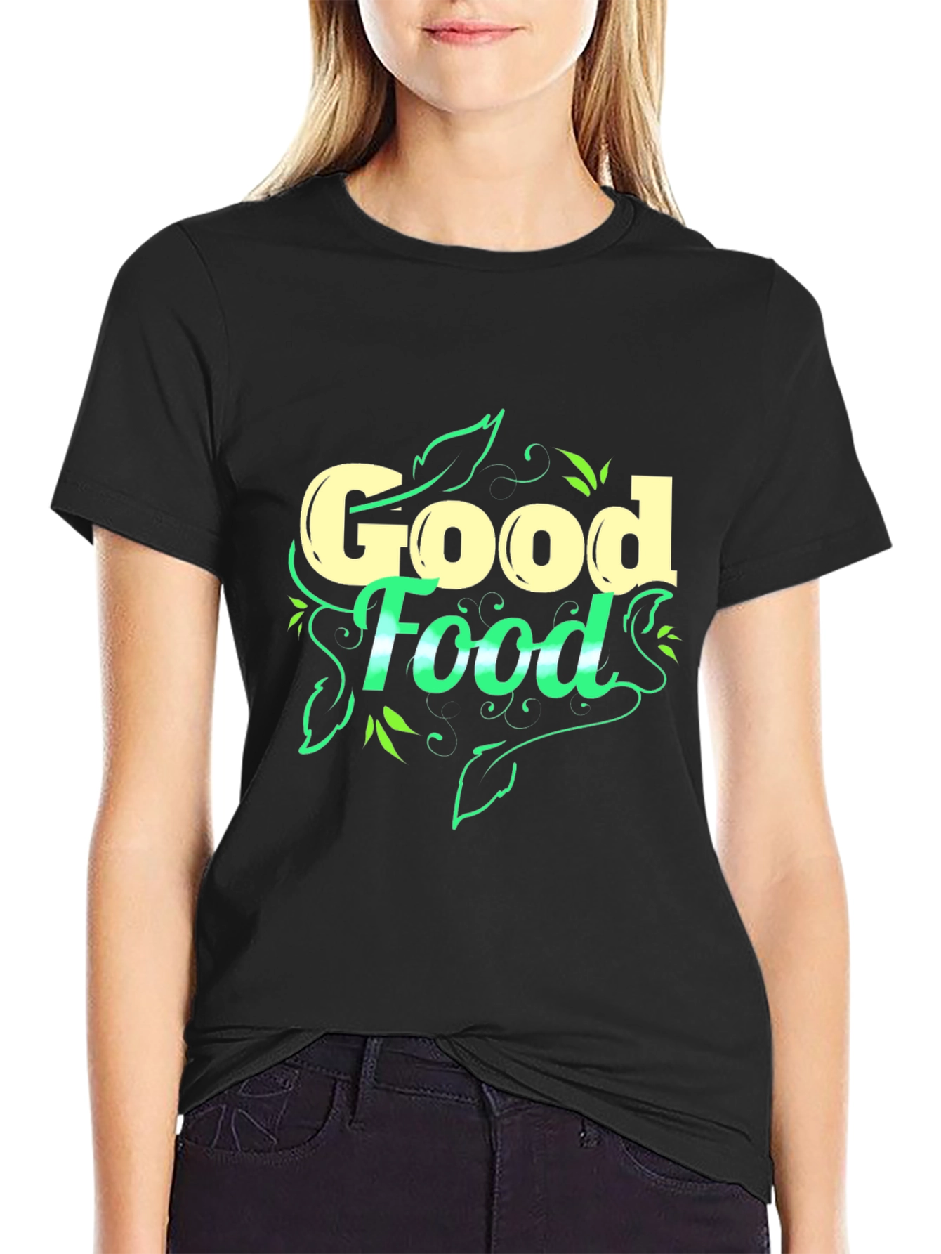 Good Food Graphic Black T-Shirt