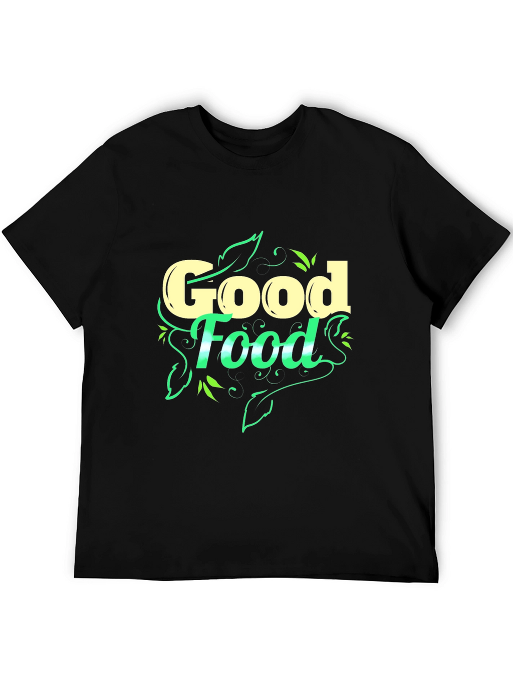 Good Food Graphic Black T-Shirt