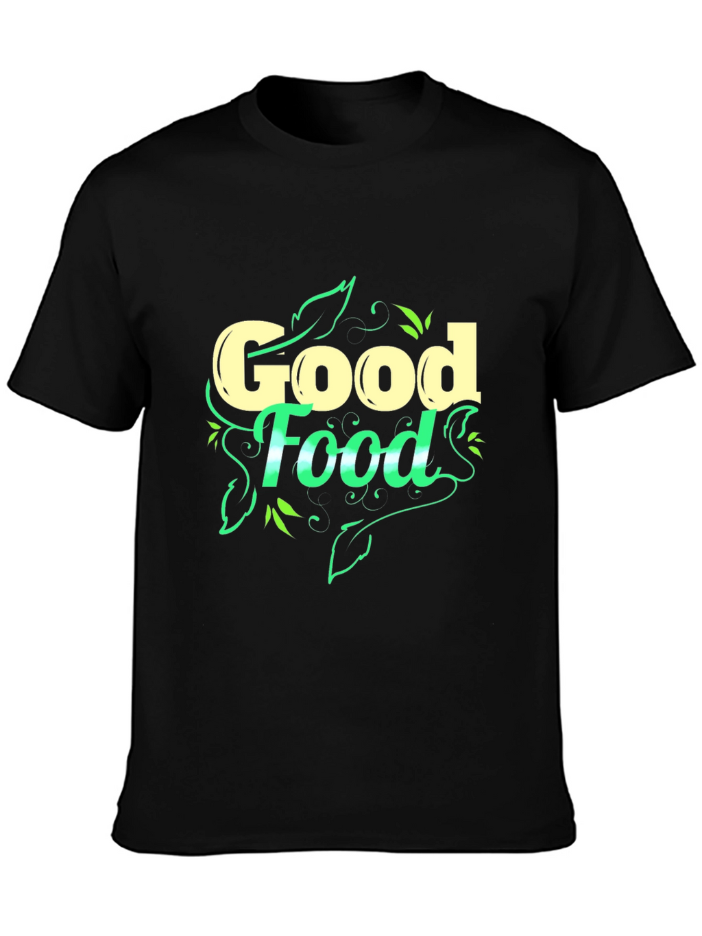 Good Food Graphic Black T-Shirt