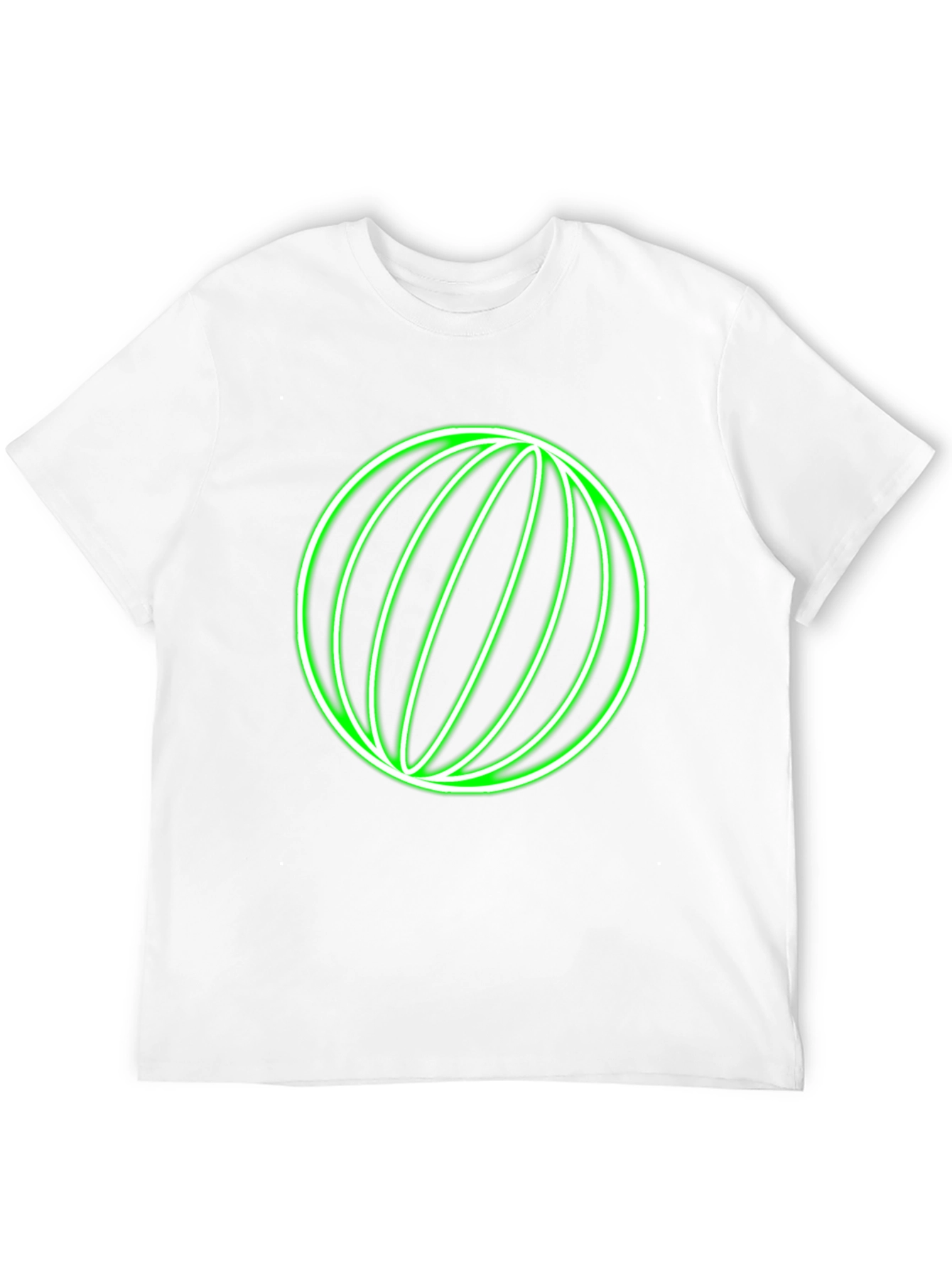 Neon Green Globe Graphic Black T-Shirt