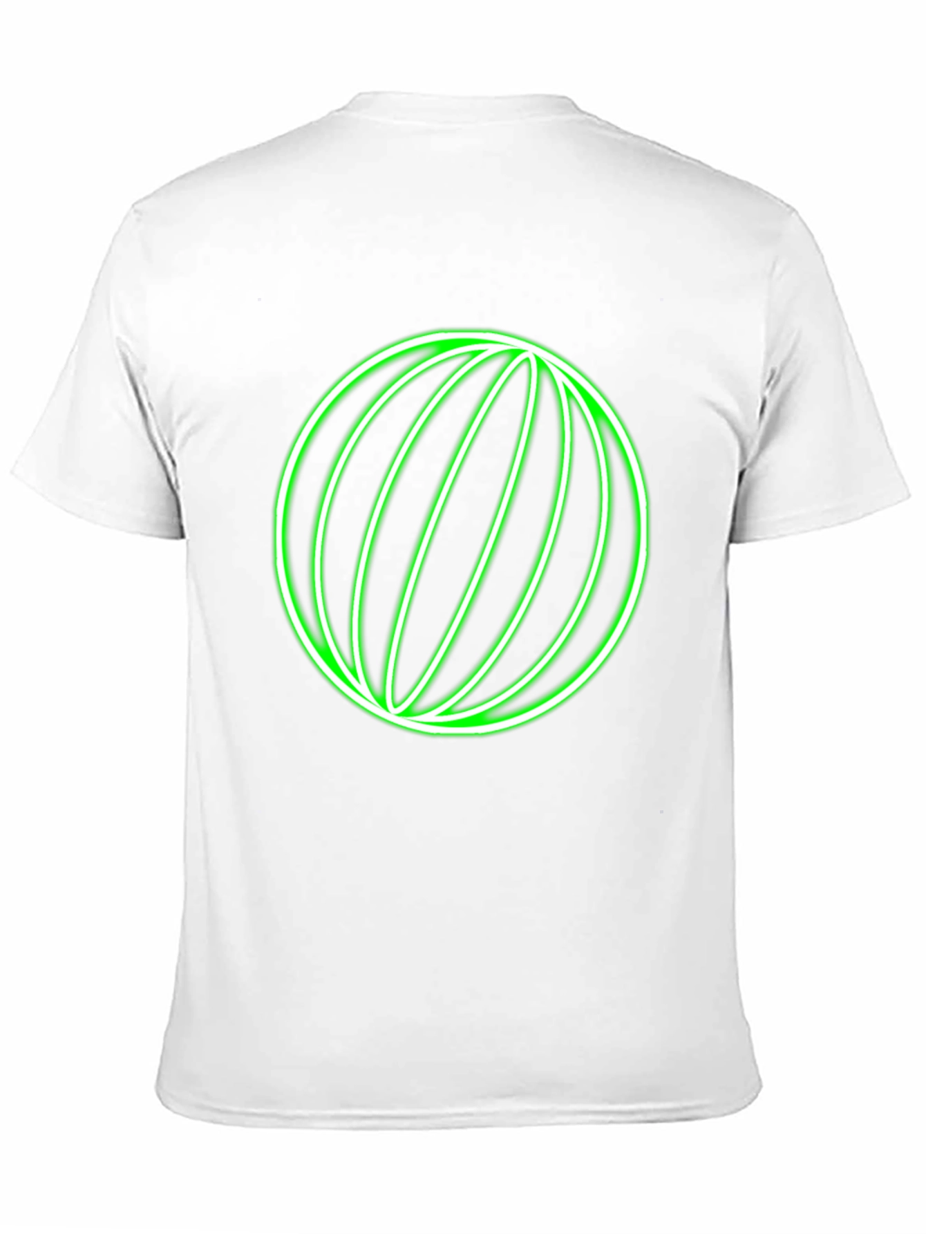 Neon Green Globe Graphic Black T-Shirt
