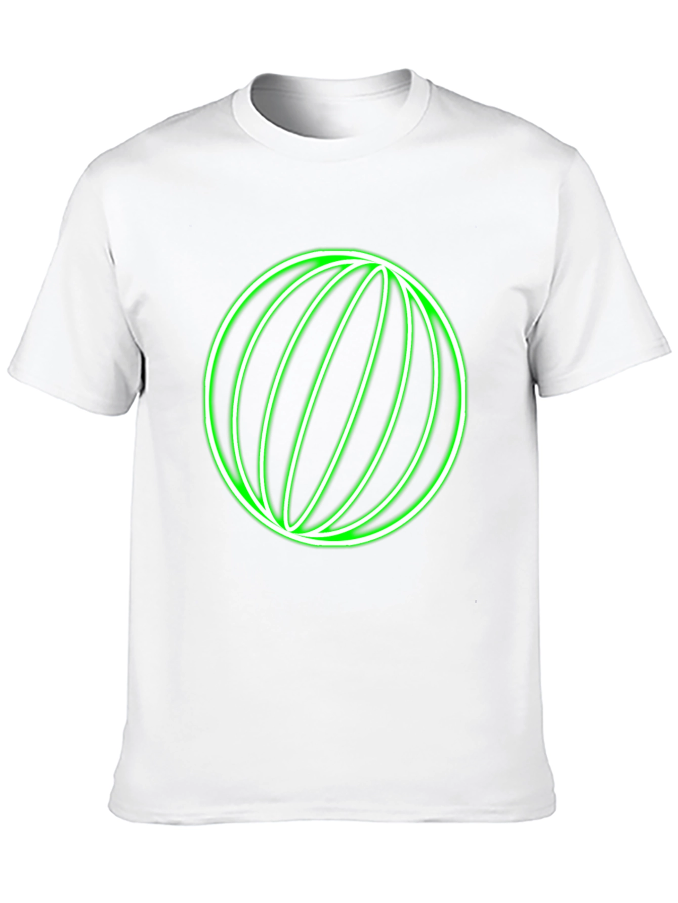 Neon Green Globe Graphic Black T-Shirt
