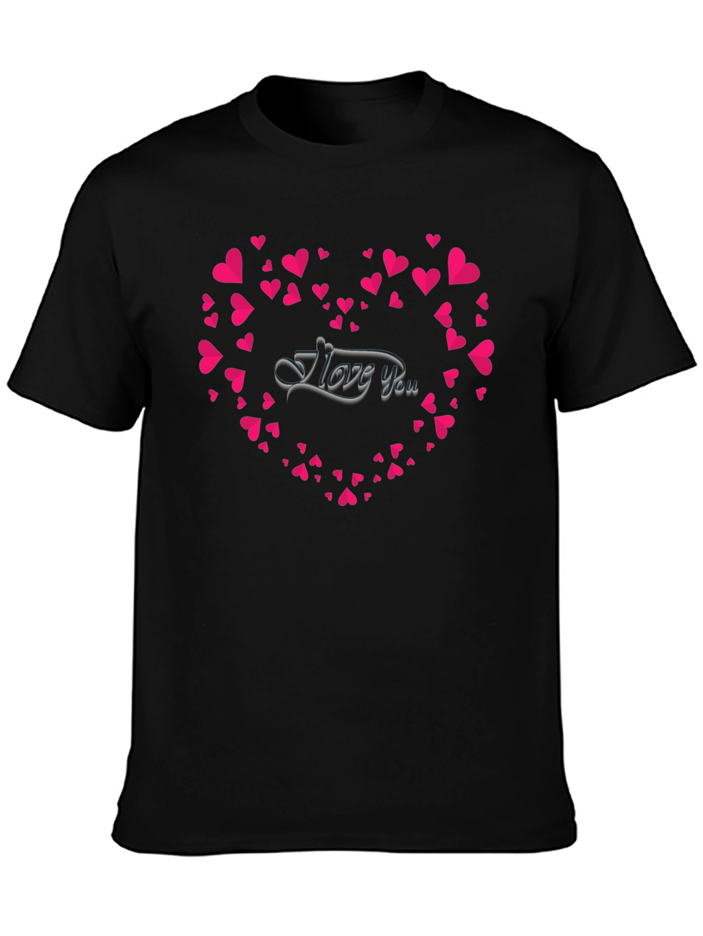 I Love You Heart Graphic T-Shirt - Black