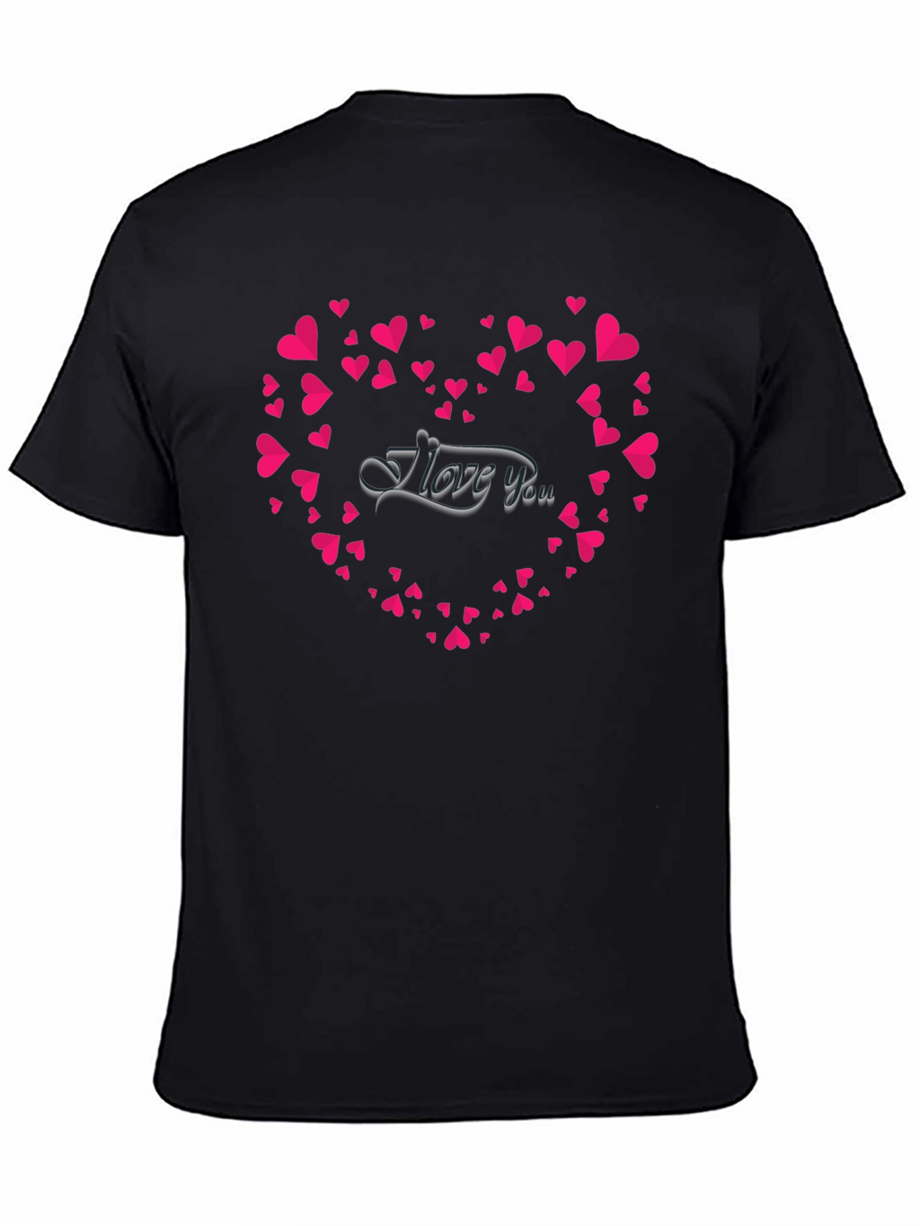 I Love You Heart Graphic T-Shirt - Black