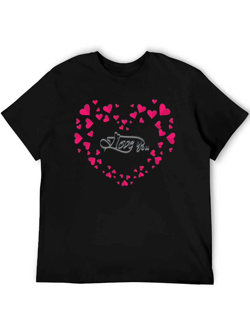 I Love You Heart Graphic T-Shirt - Black