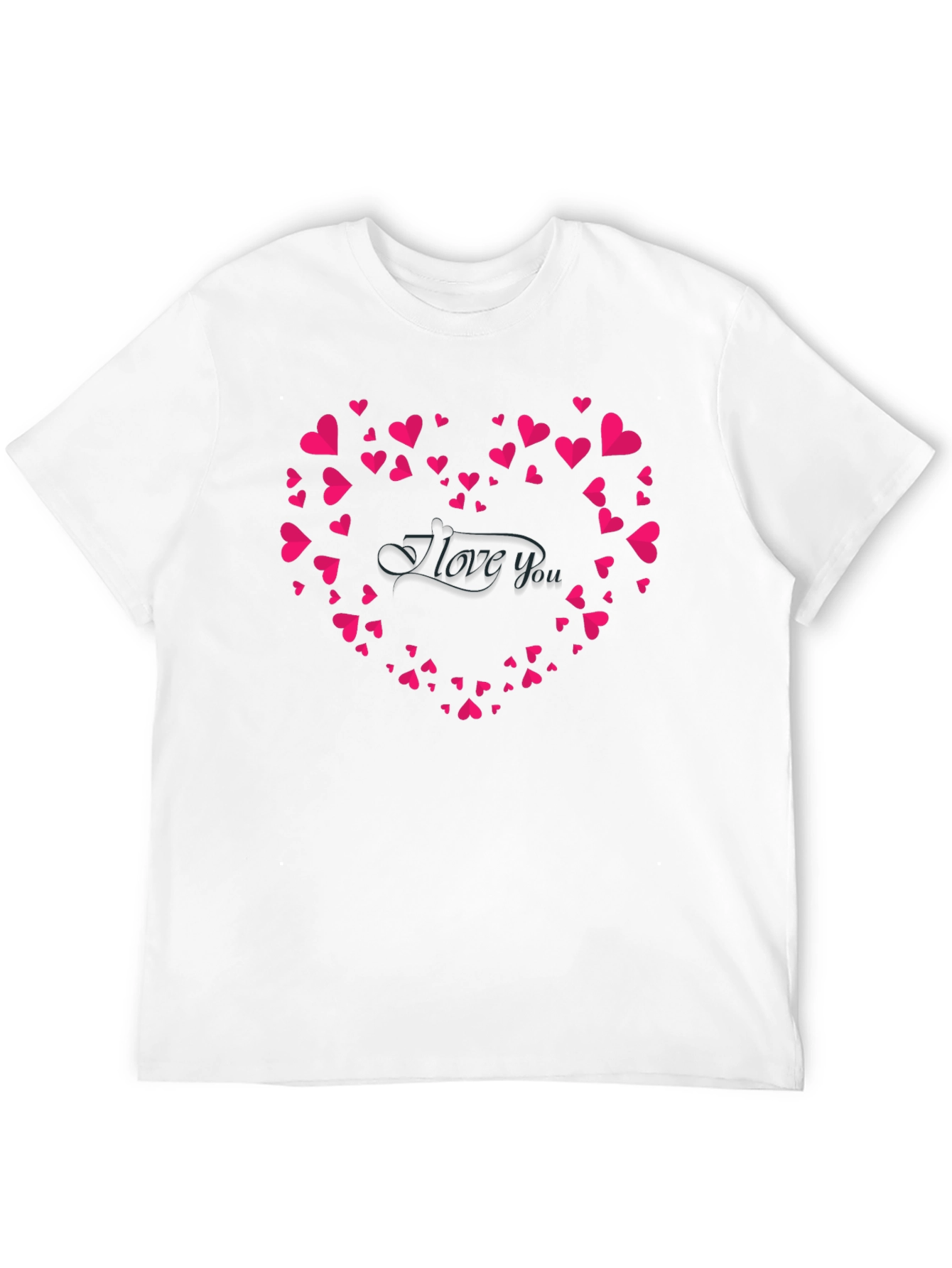 I Love You Heart Graphic T-Shirt - Black