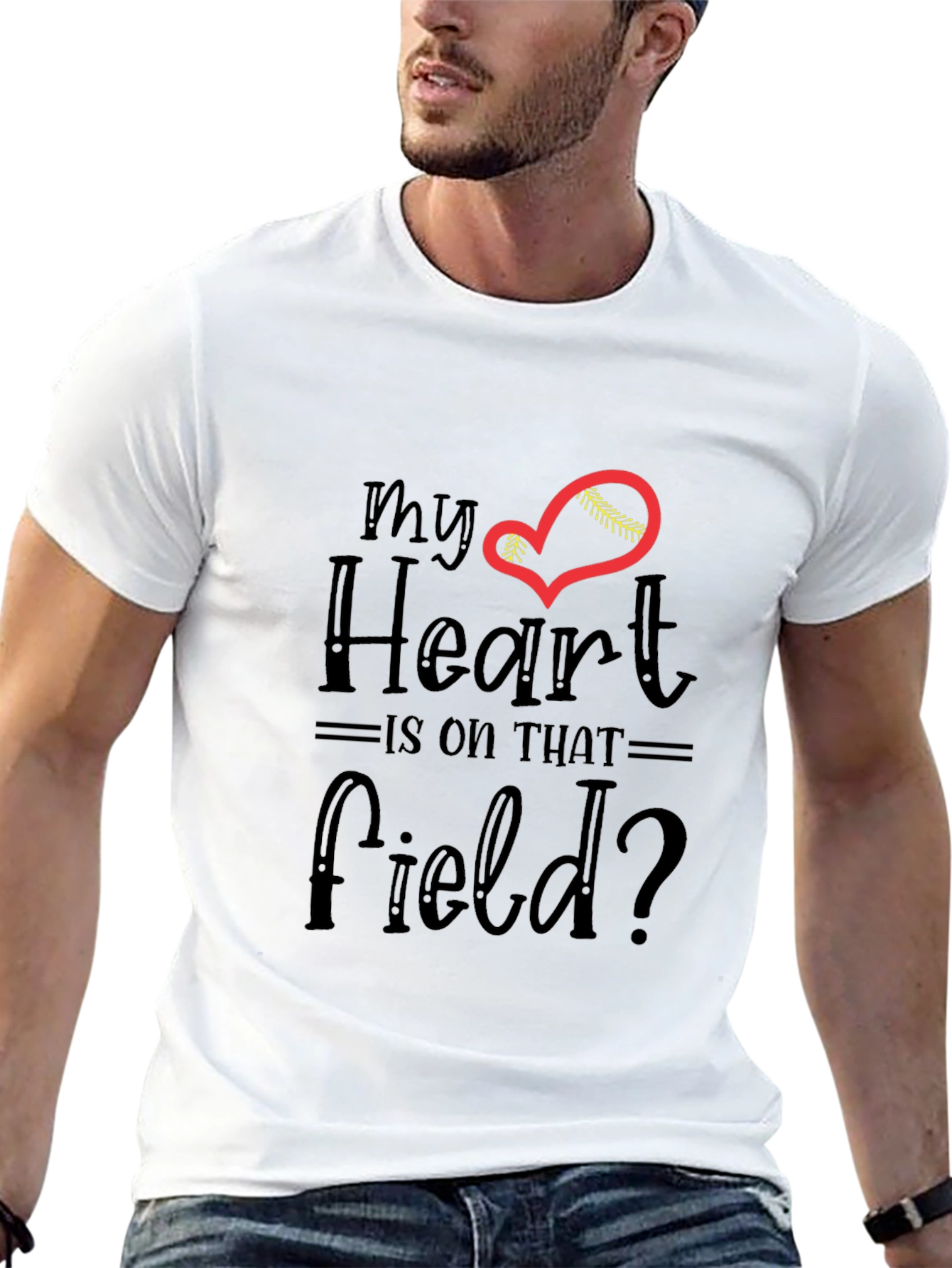My Heart Is On That Field T-Shirt - Baseball Lover Tee