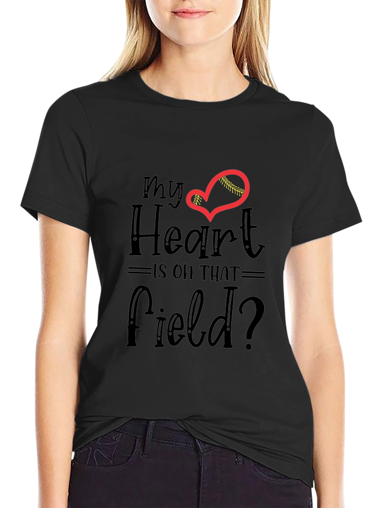 My Heart Is On That Field T-Shirt - Baseball Lover Tee