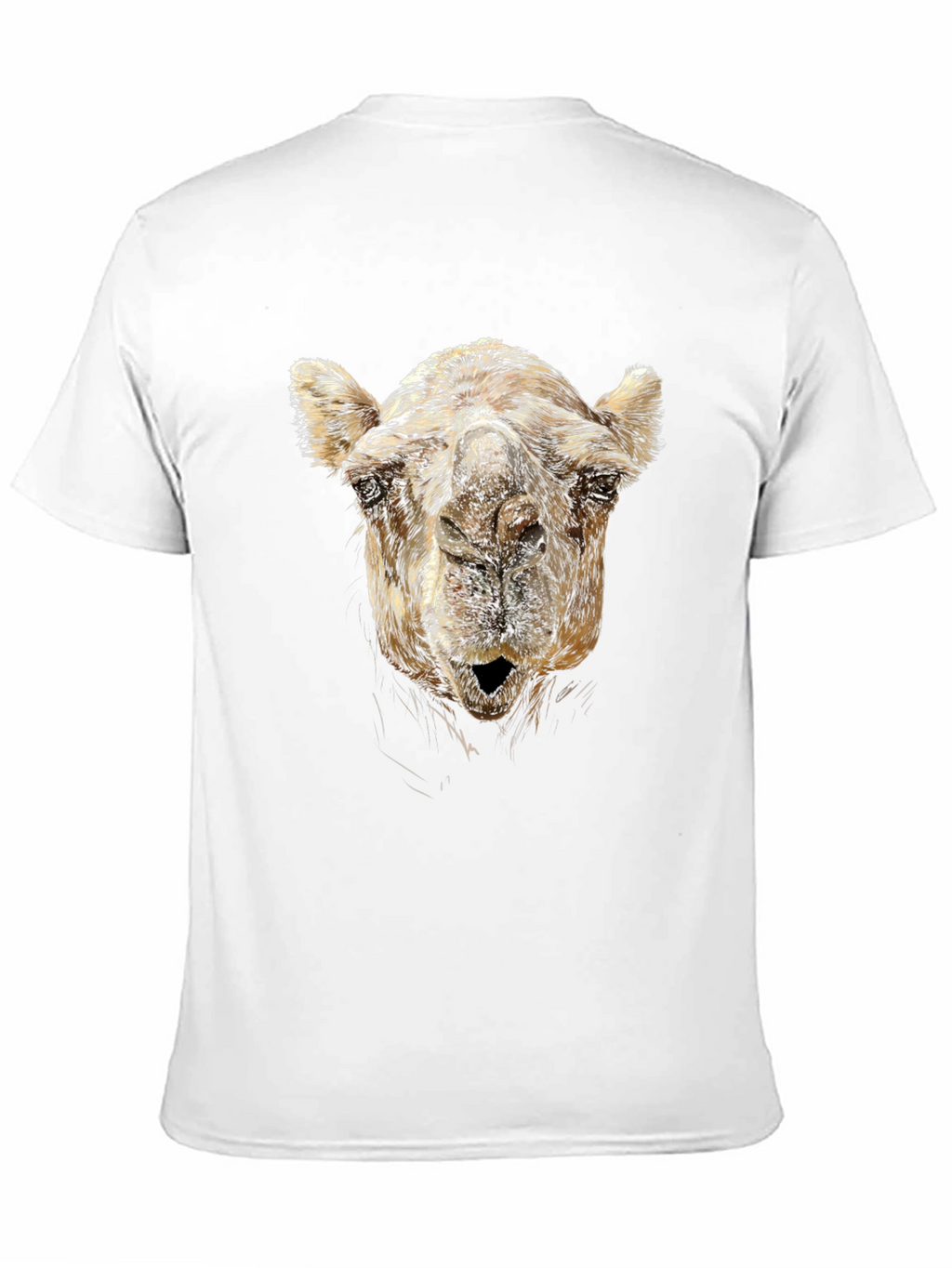 Camel Face Graphic Print Black T-Shirt