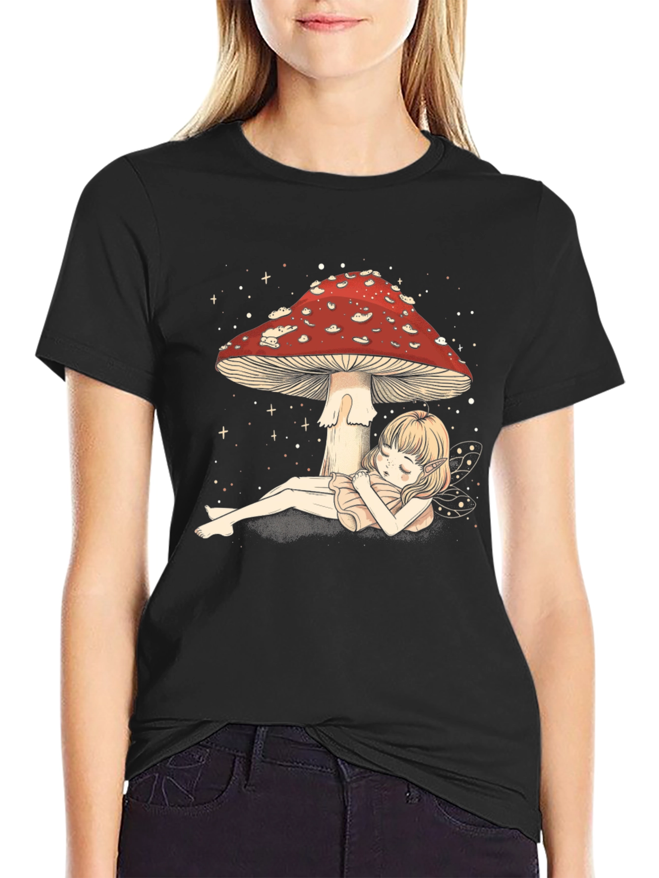 Whimsical Mushroom Fairy Graphic Tee